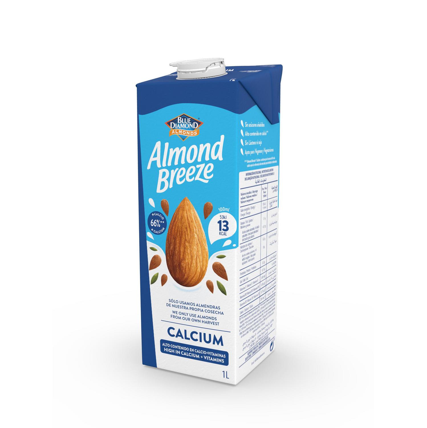 Bebida de almendra calcio zero azúcar Almond Breeze sin gluten y sin lactosa brik 1 l. — otra vista del envase