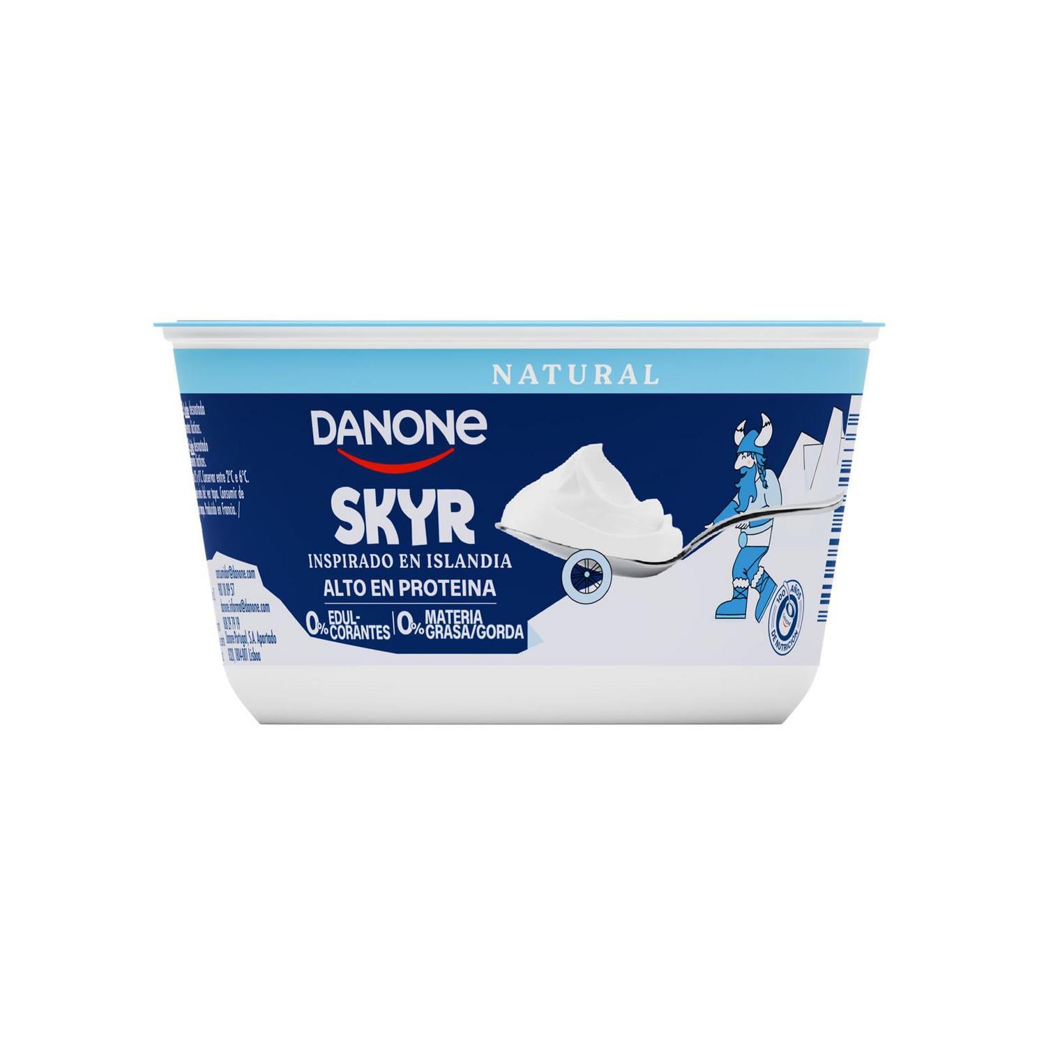 Leche fermentada desnatada natural Danone sin gluten 480 g. — otra vista del envase