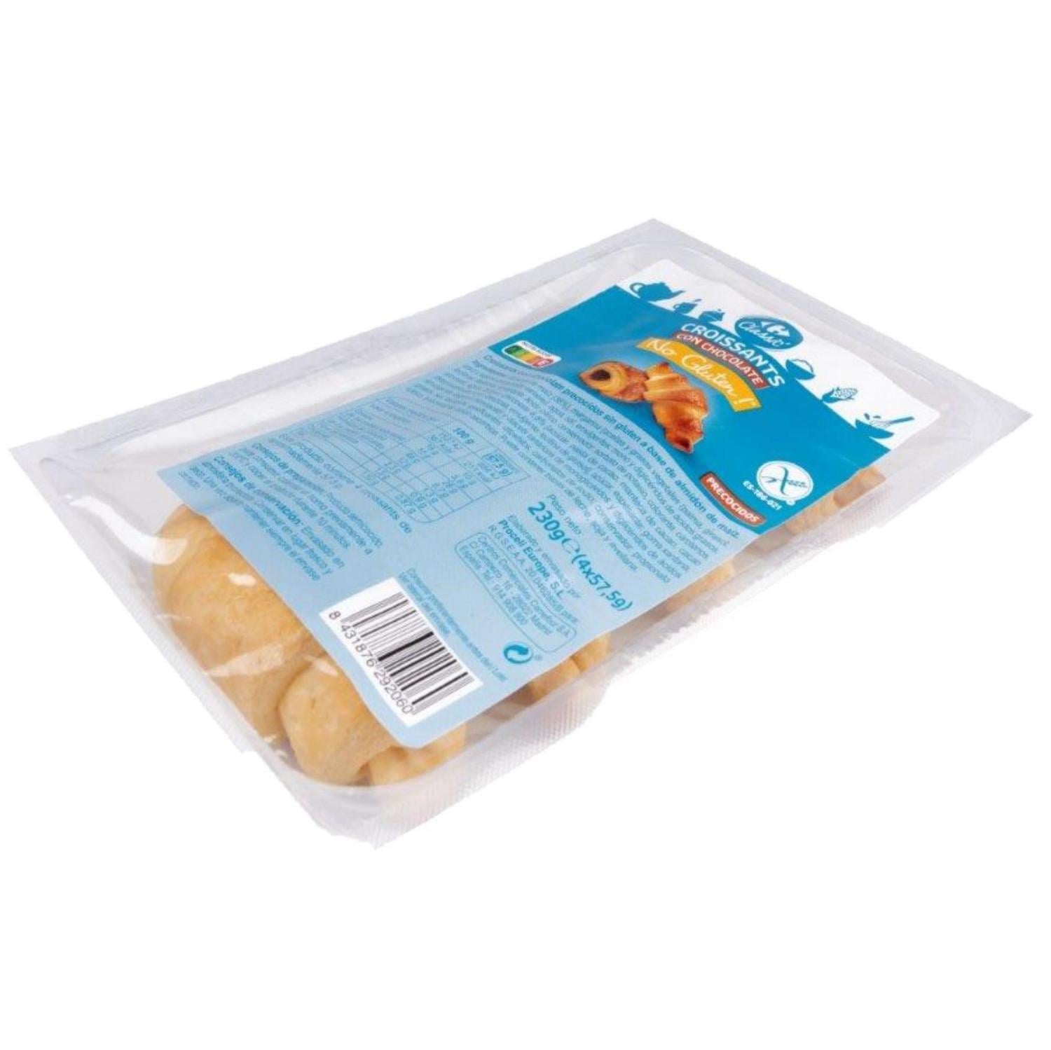 Croissant con chocolate Carrefour Classic No Gluten sin gluten 230 g. — otra vista del envase