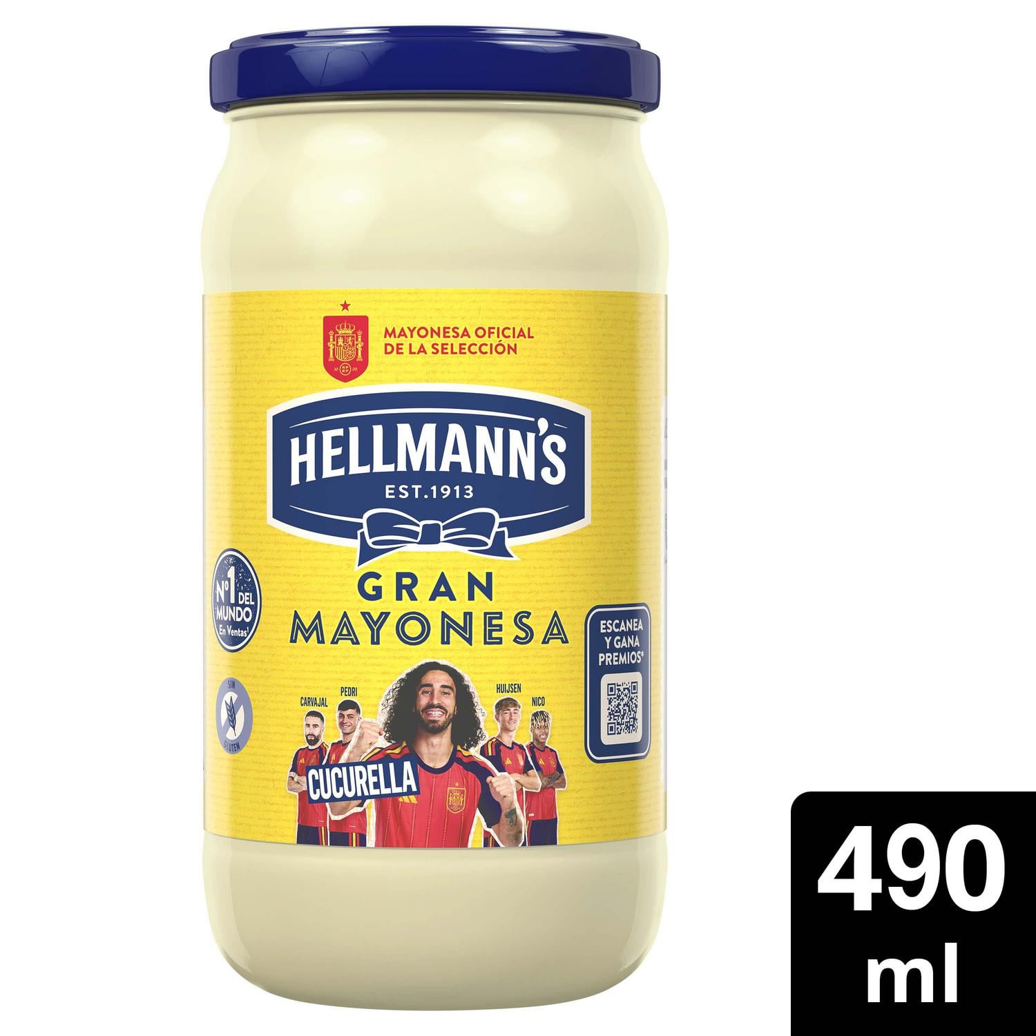 Mayonesa Hellmann's sin gluten tarro 490 g. — otra vista del envase