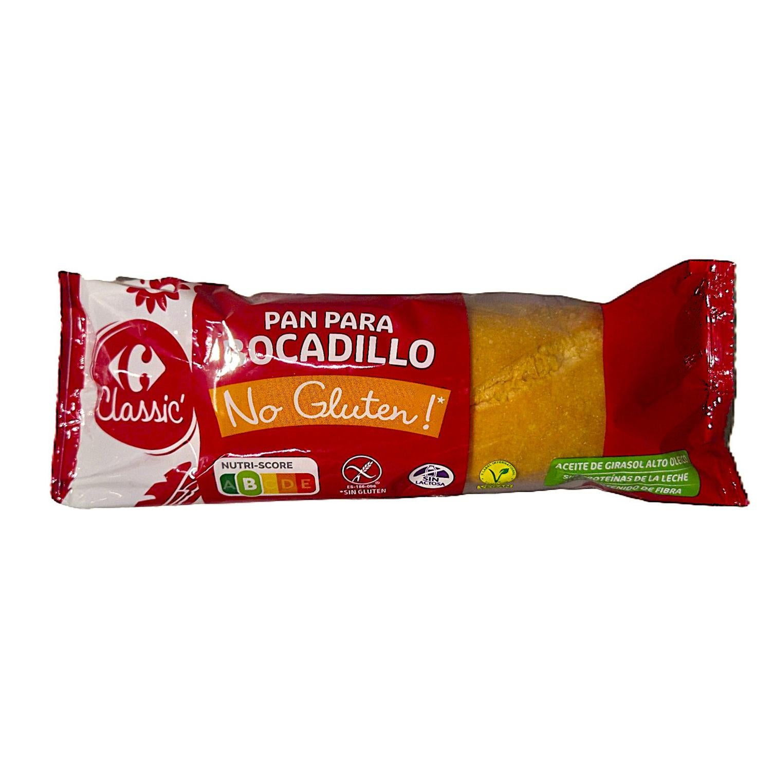 Pan para bocadillo Classic' Carrefour sin gluten y si lactosa 100 g. — otra vista del envase