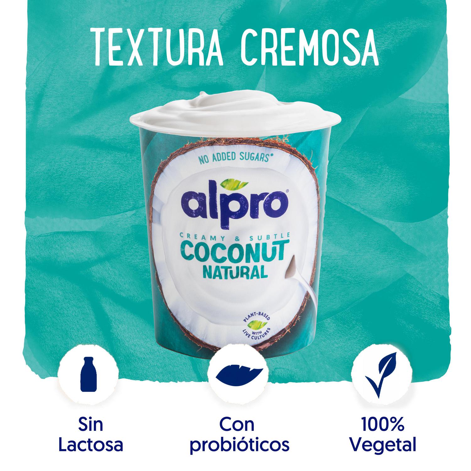Preparado de coco natural Alpro sin gluten y sin lactosa 350 g. — otra vista del envase