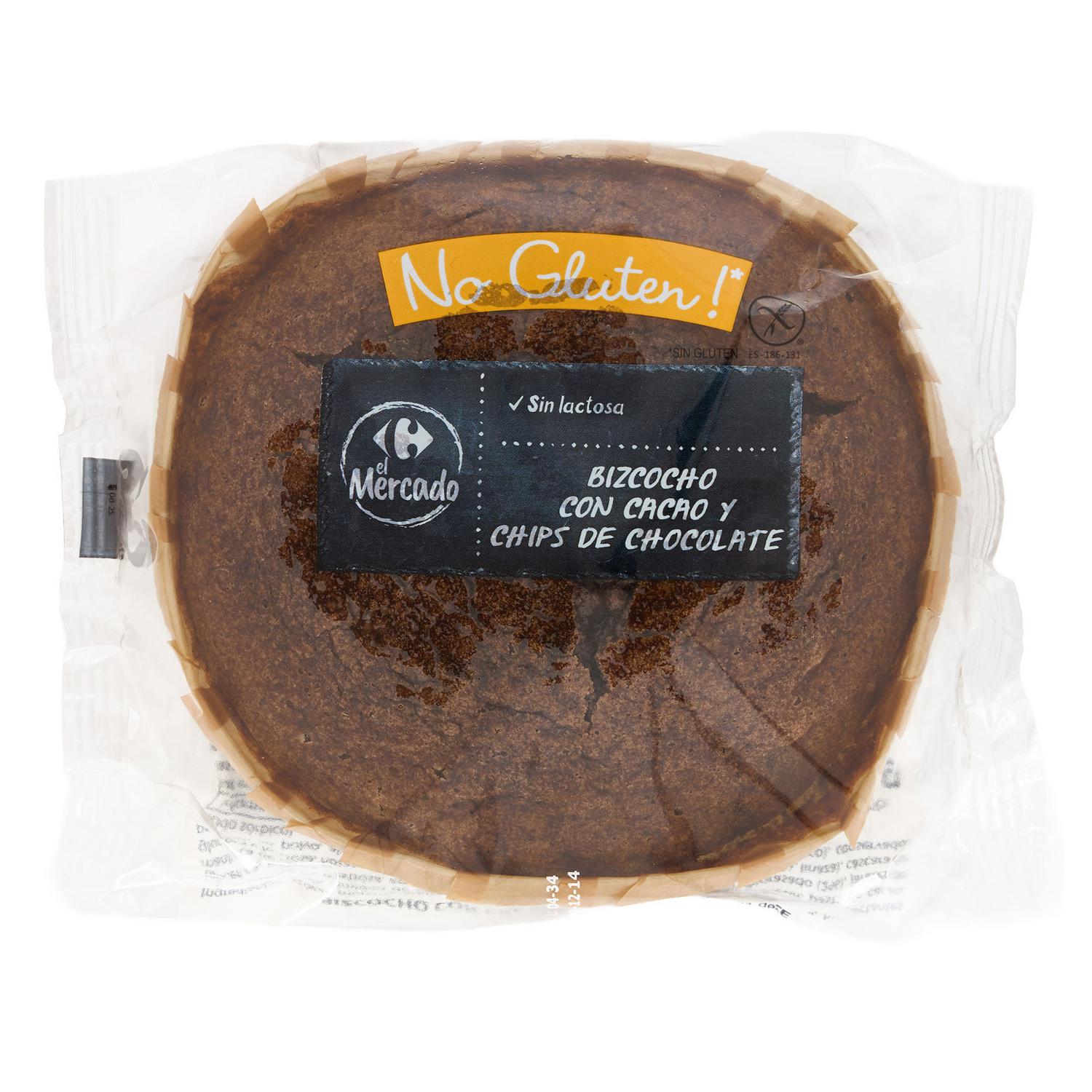 Bizcocho de chocolate Carrefour El Mercado sin gluten y sin lactosa 300 g — otra vista del envase