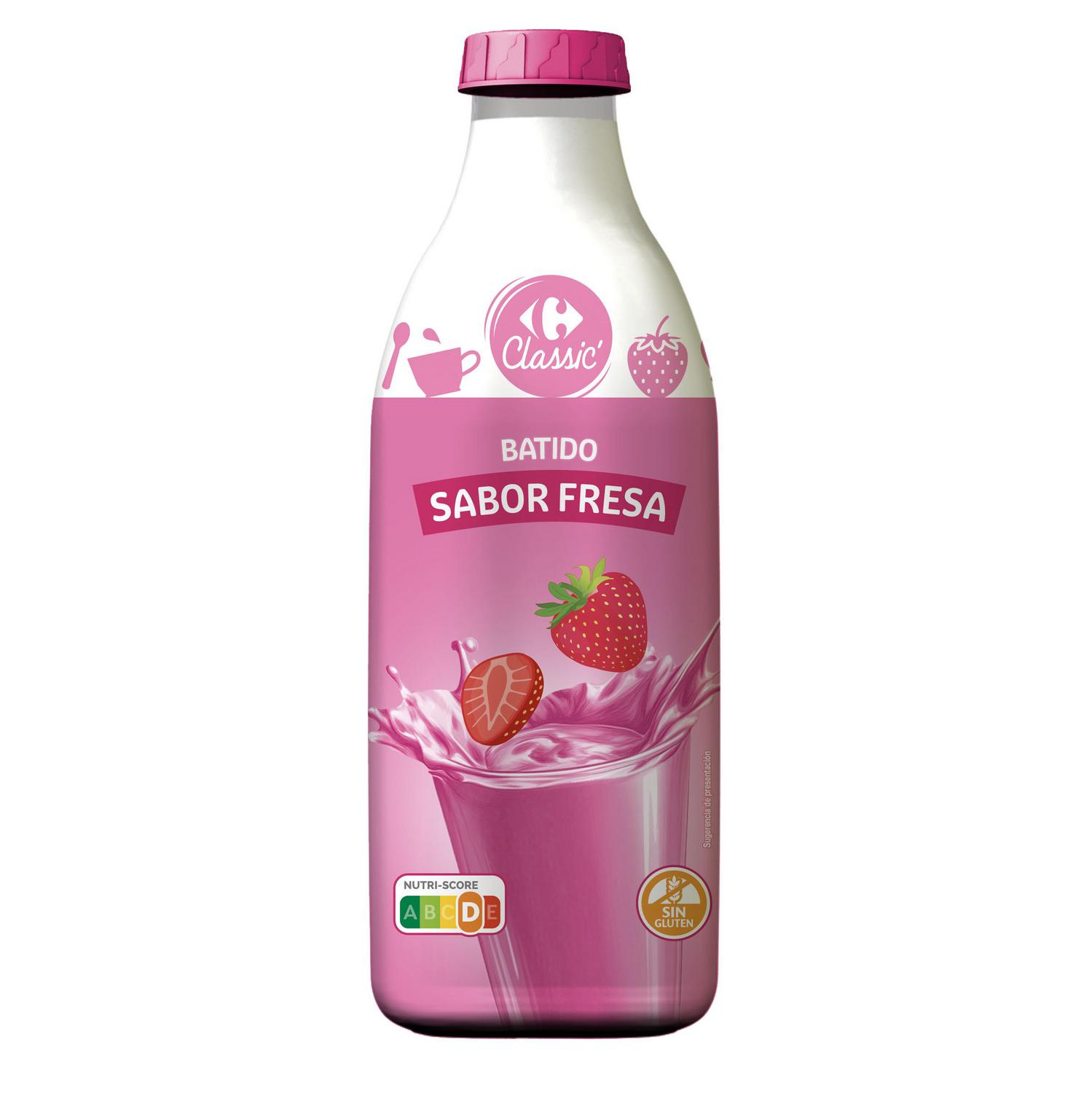Batido de fresa Carrefour Classic sin gluten 1 l. — otra vista del envase