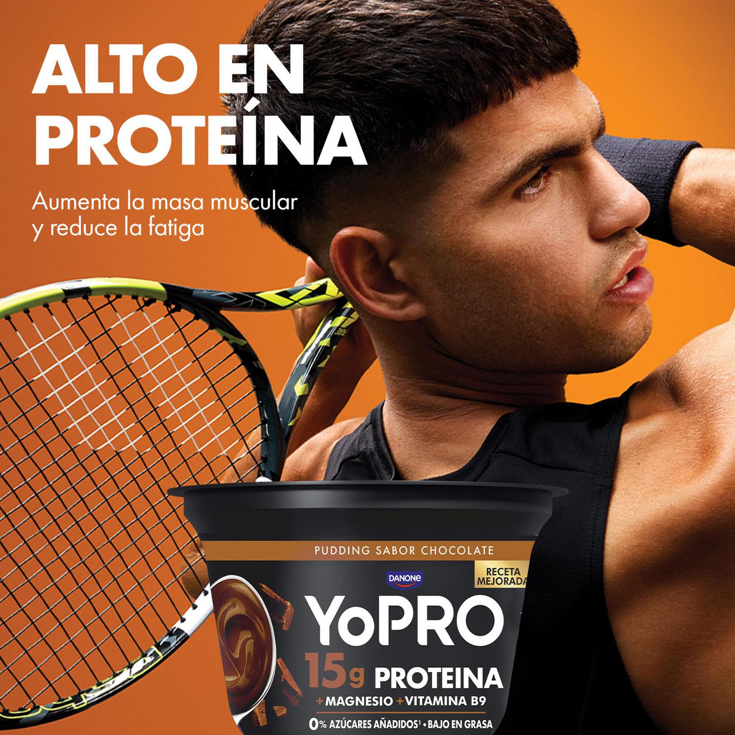 Pudding de chocolate Yopro sin gluten 150 g. — otra vista del envase