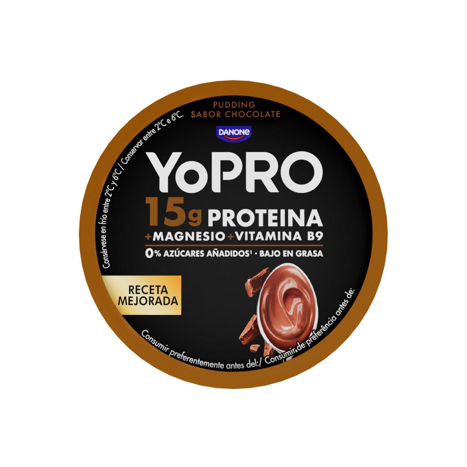 Pudding de chocolate Yopro sin gluten 150 g. — otra vista del envase
