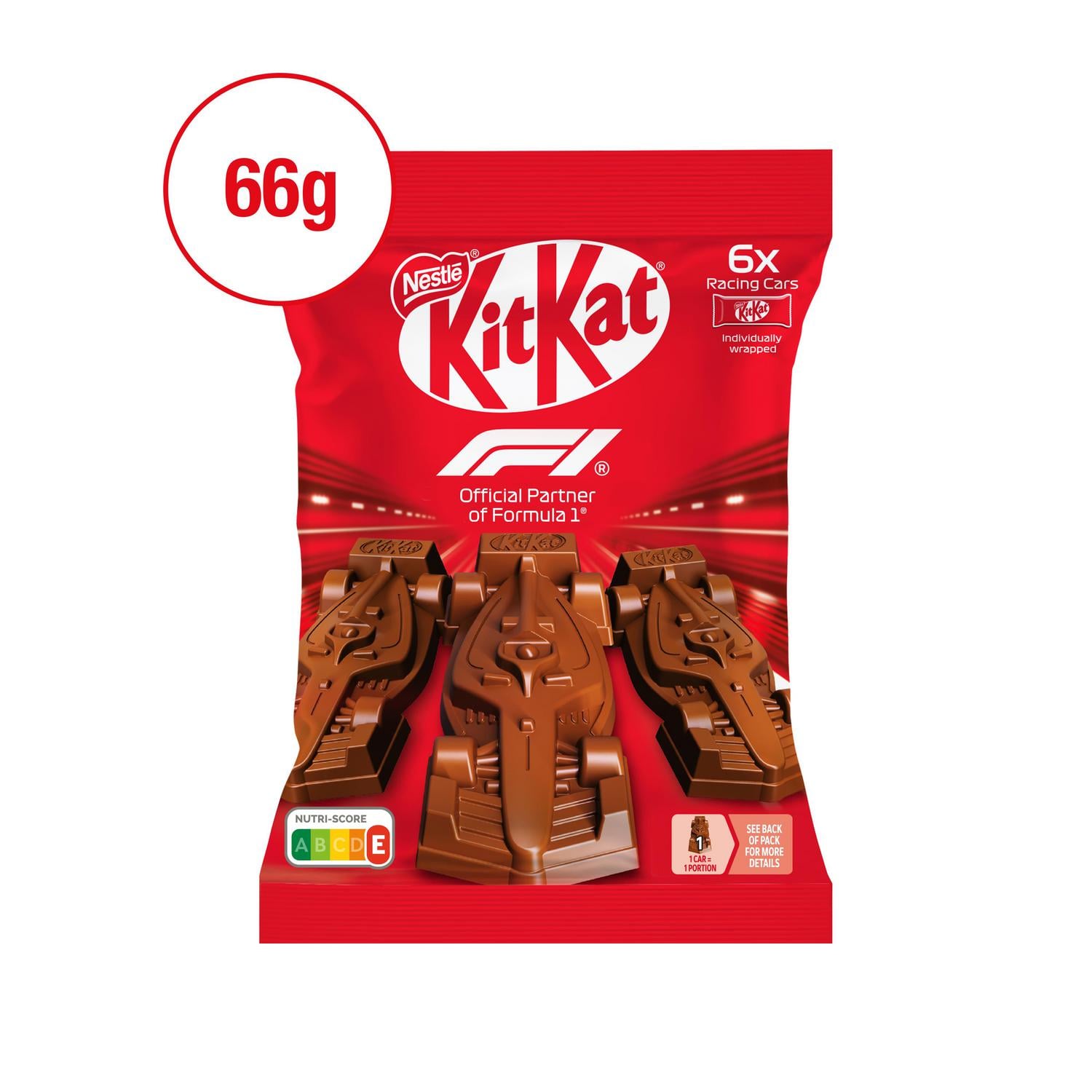Barritas de galleta crujiente Nestlé Kit Kat Fórmula 1 sin gluten 66 g. — otra vista del envase