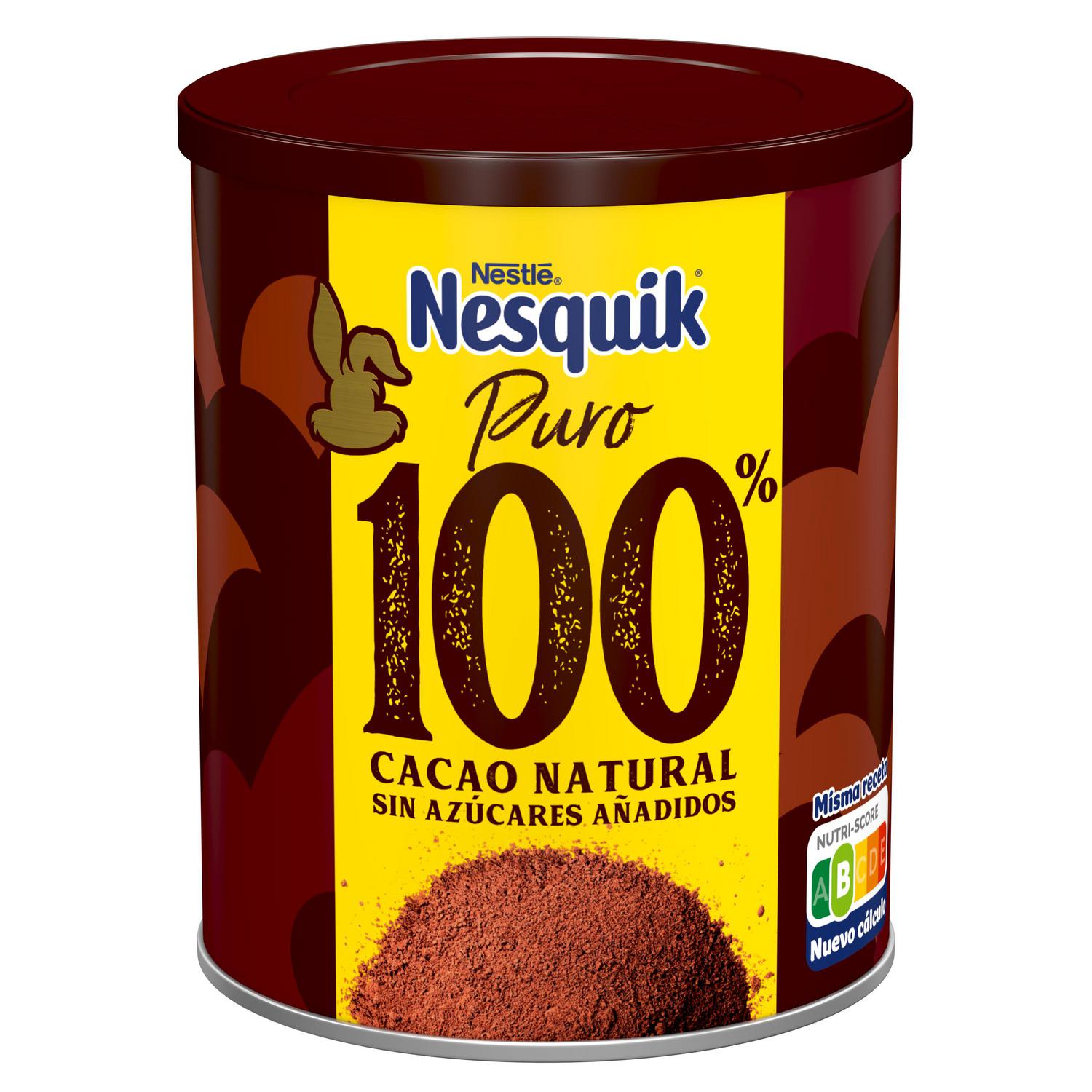 Cacao soluble puro 100% cacao natural sin azúcar añadido Nestlé Nesquik sin gluten 290 g. — otra vista del envase