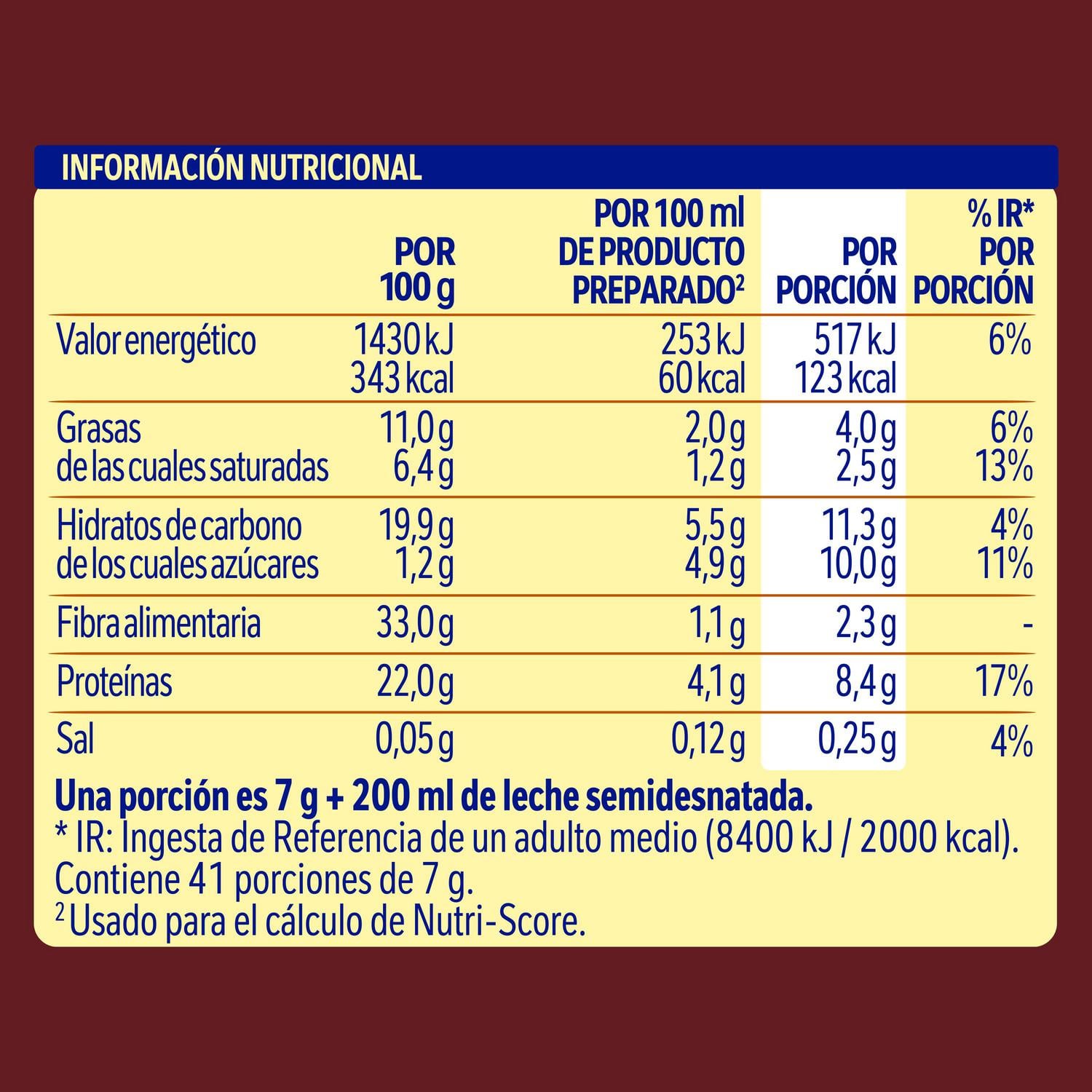 Cacao soluble puro 100% cacao natural sin azúcar añadido Nestlé Nesquik sin gluten 290 g. — otra vista del envase
