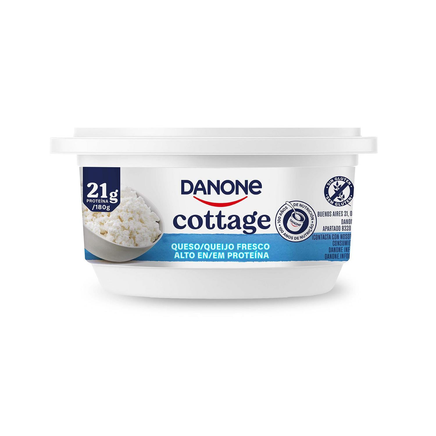 Queso fresco Cottage Danone sin gluten 180 g. — otra vista del envase