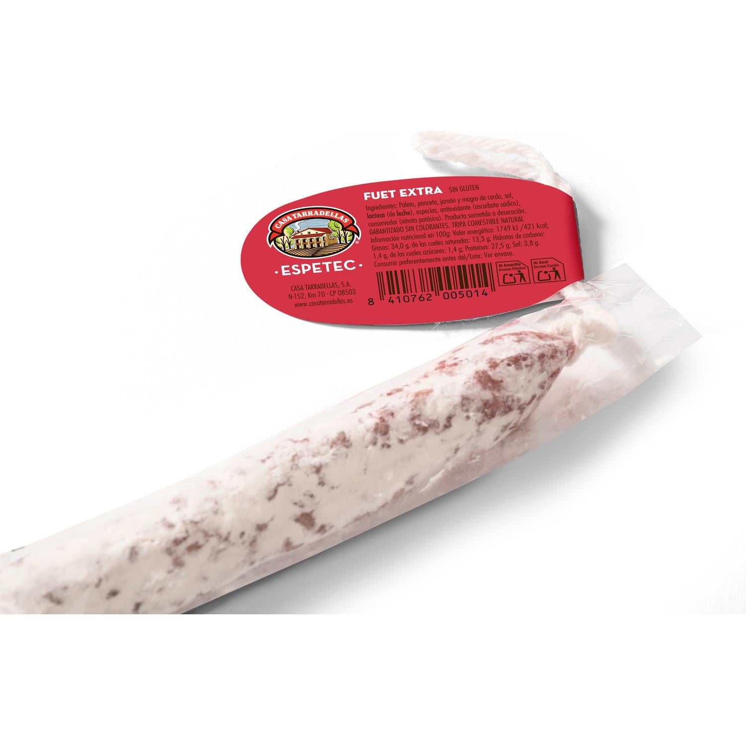 Espetec Casa Tarradellas sin gluten 185 g. — otra vista del envase