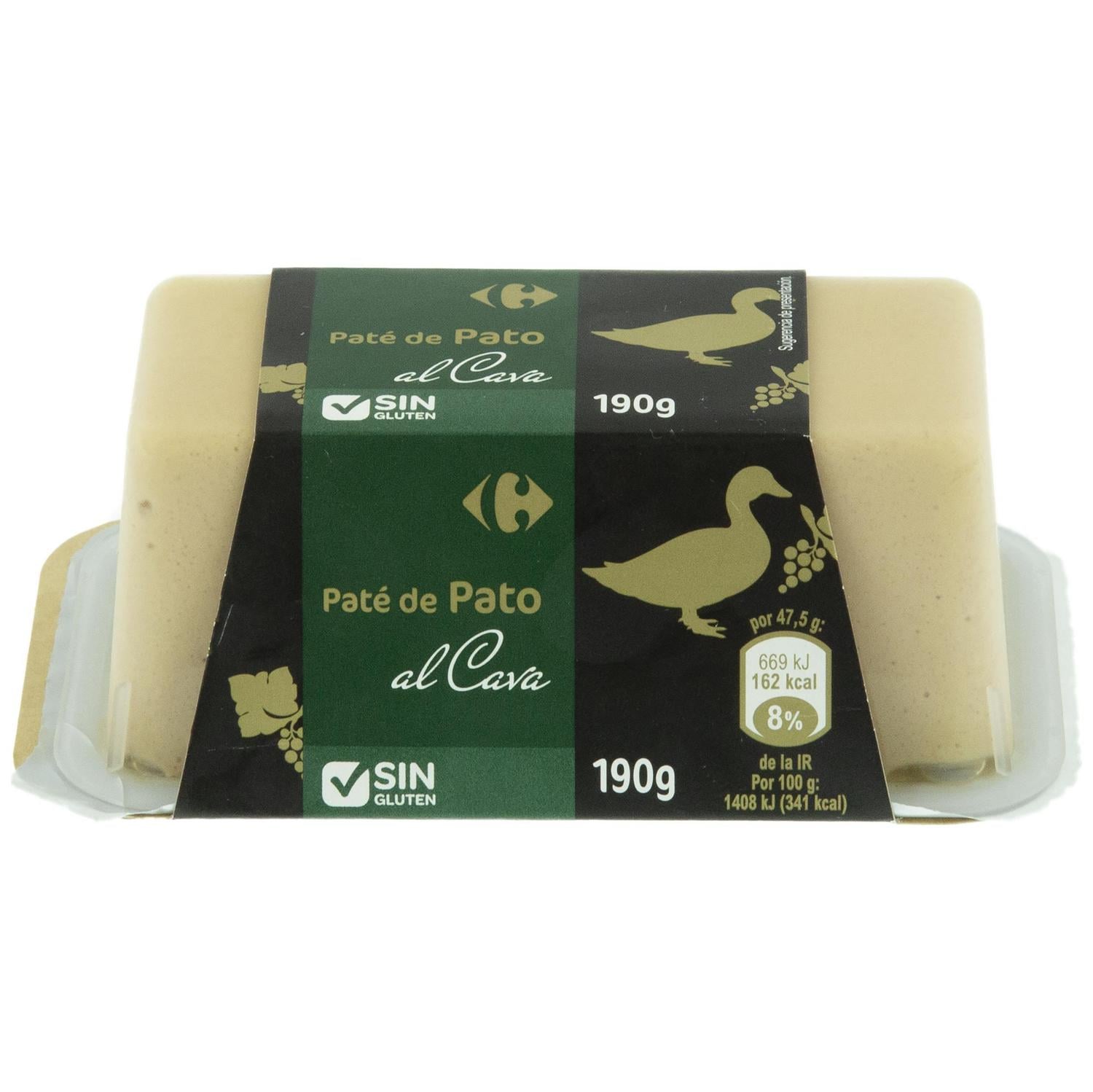 Paté de pato al cava Carrefour sin gluten 190 g — otra vista del envase