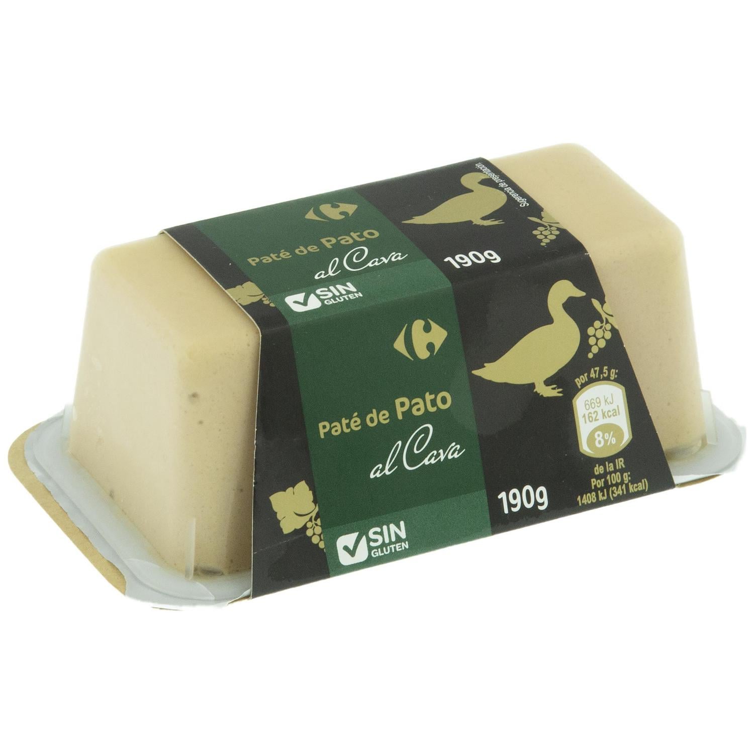 Paté de pato al cava Carrefour sin gluten 190 g — otra vista del envase