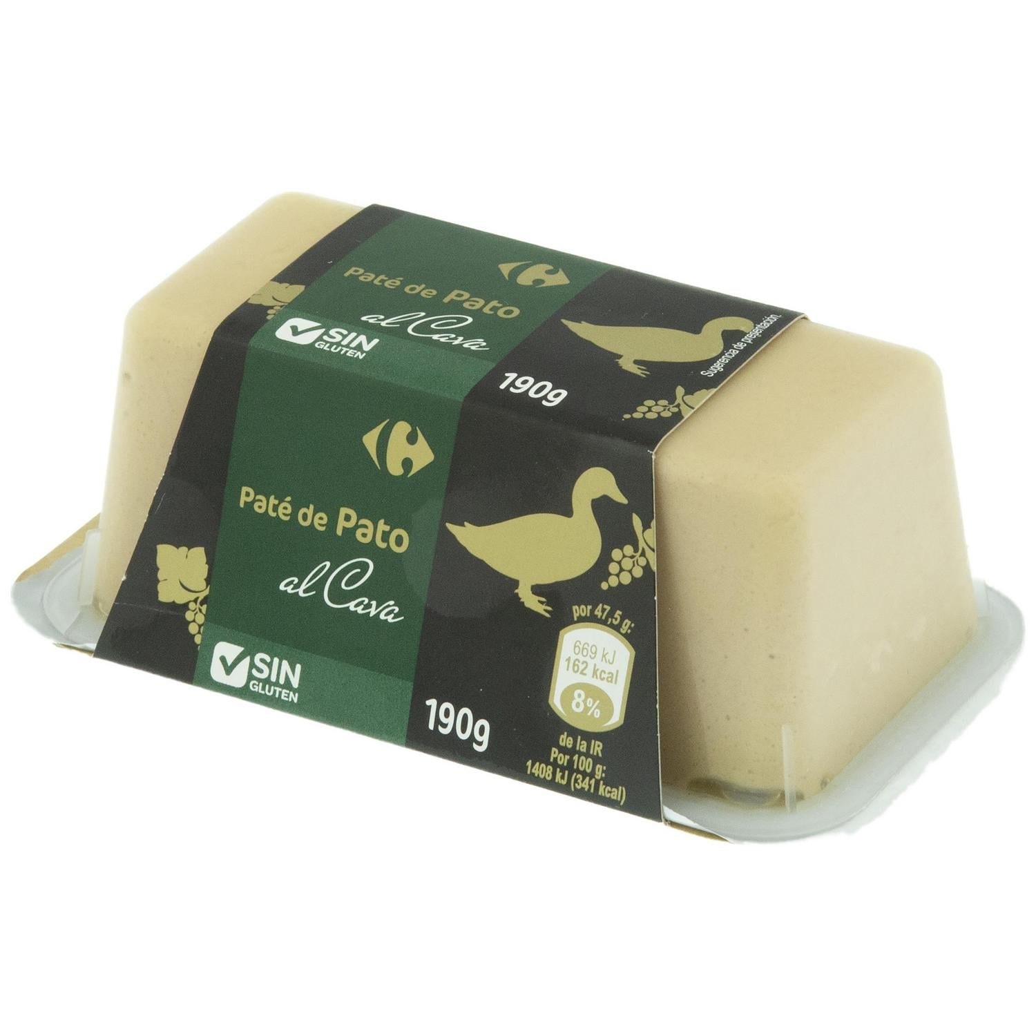 Paté de pato al cava Carrefour sin gluten 190 g — otra vista del envase