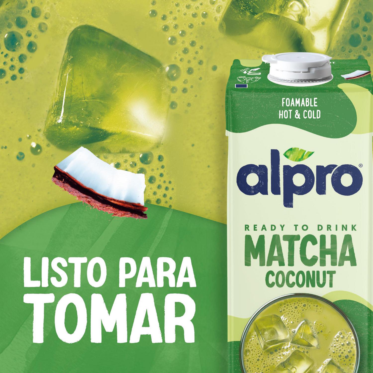 Bebida vegetal de matcha con base de coco Alpro sin gluten y sin lactosa brik 1 l — otra vista del envase