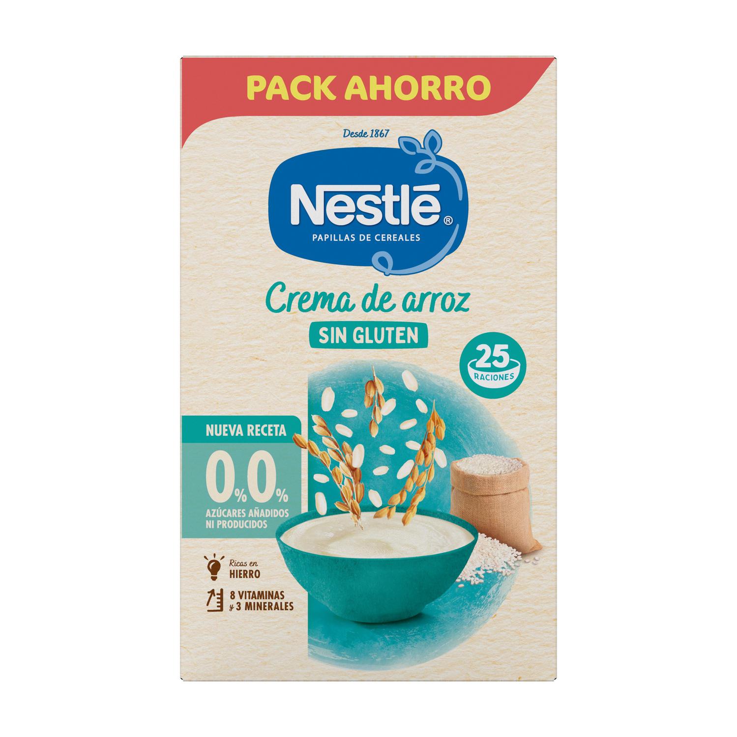 Papilla infantil desde 6 meses Nestlé crema de arroz sin gluten y sin azúcar añadido 450 g. — otra vista del envase