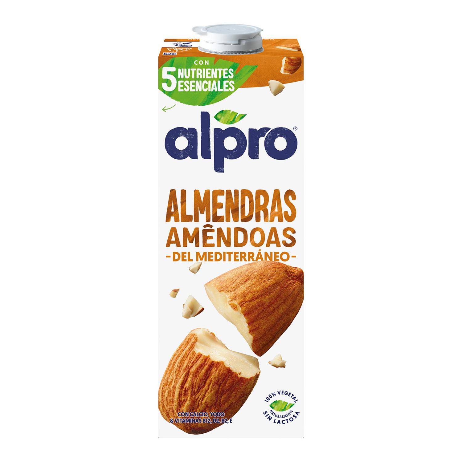 Bebida de almendras Alpro sin gluten y sin lactosa brik 1 l. — otra vista del envase