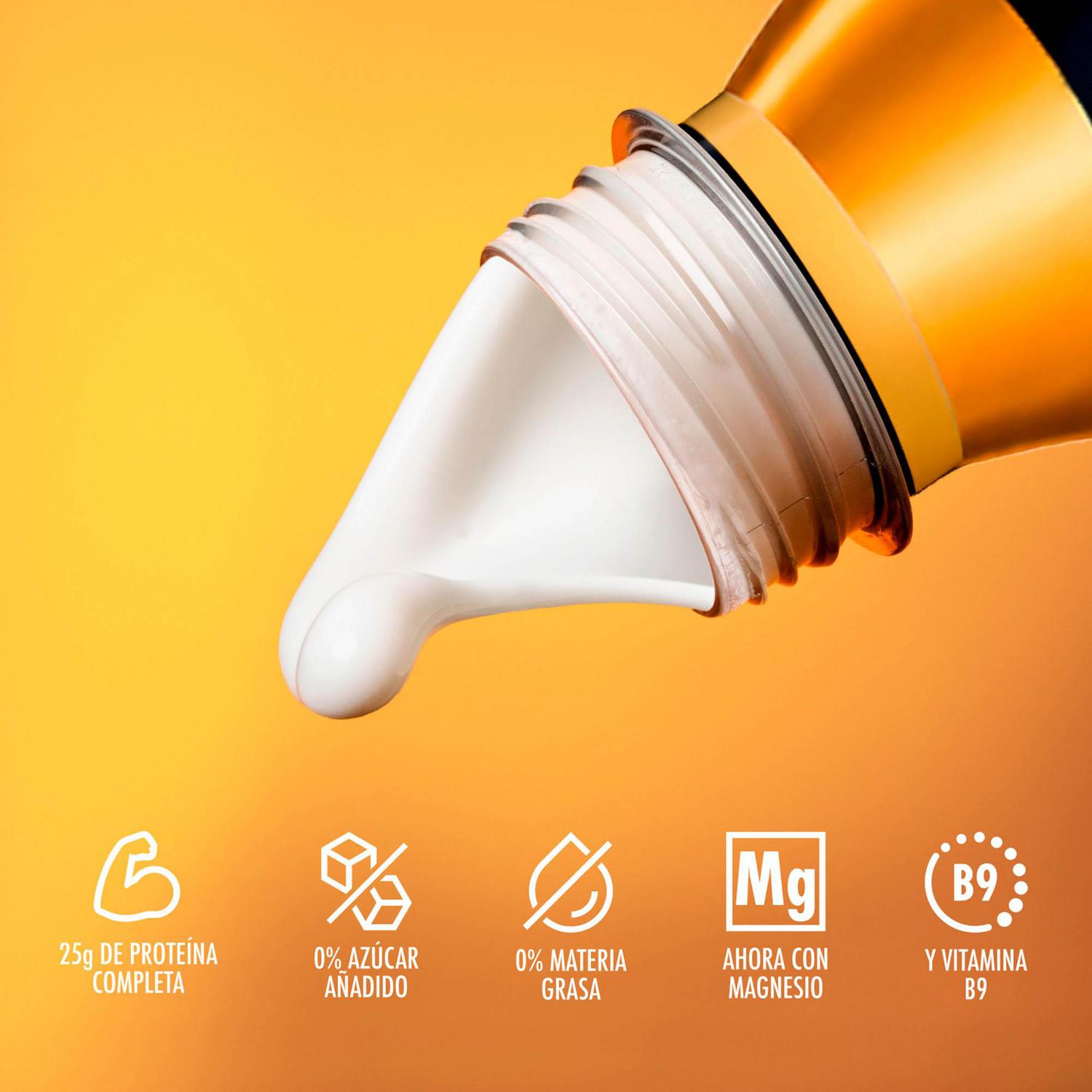 Leche fermentada de proteínas líquida desnatada sabor vainilla y galletas Danone YoPro sin gluten y sin lactosa 300 g. — otra vista del envase