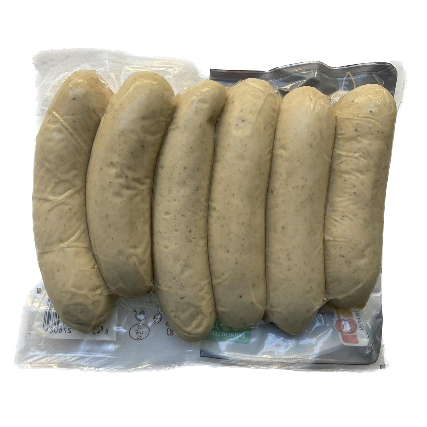 Salchichas Bratwurst Carrefour Original sin gluten y sin lactosa 540 g. — otra vista del envase