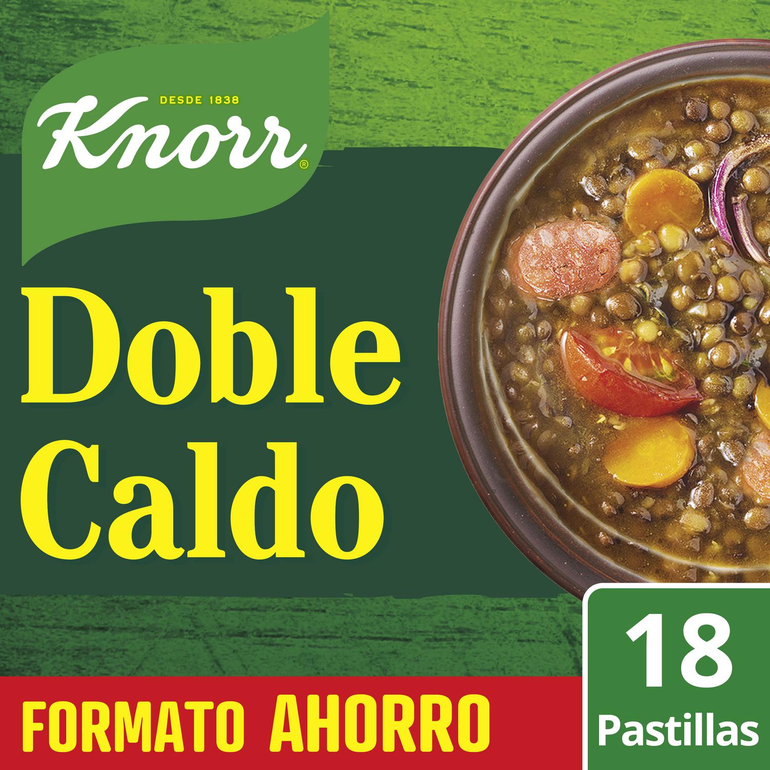 Doble caldo carne Knorr sin gluten y sin lactosa 18 pastillas — otra vista del envase