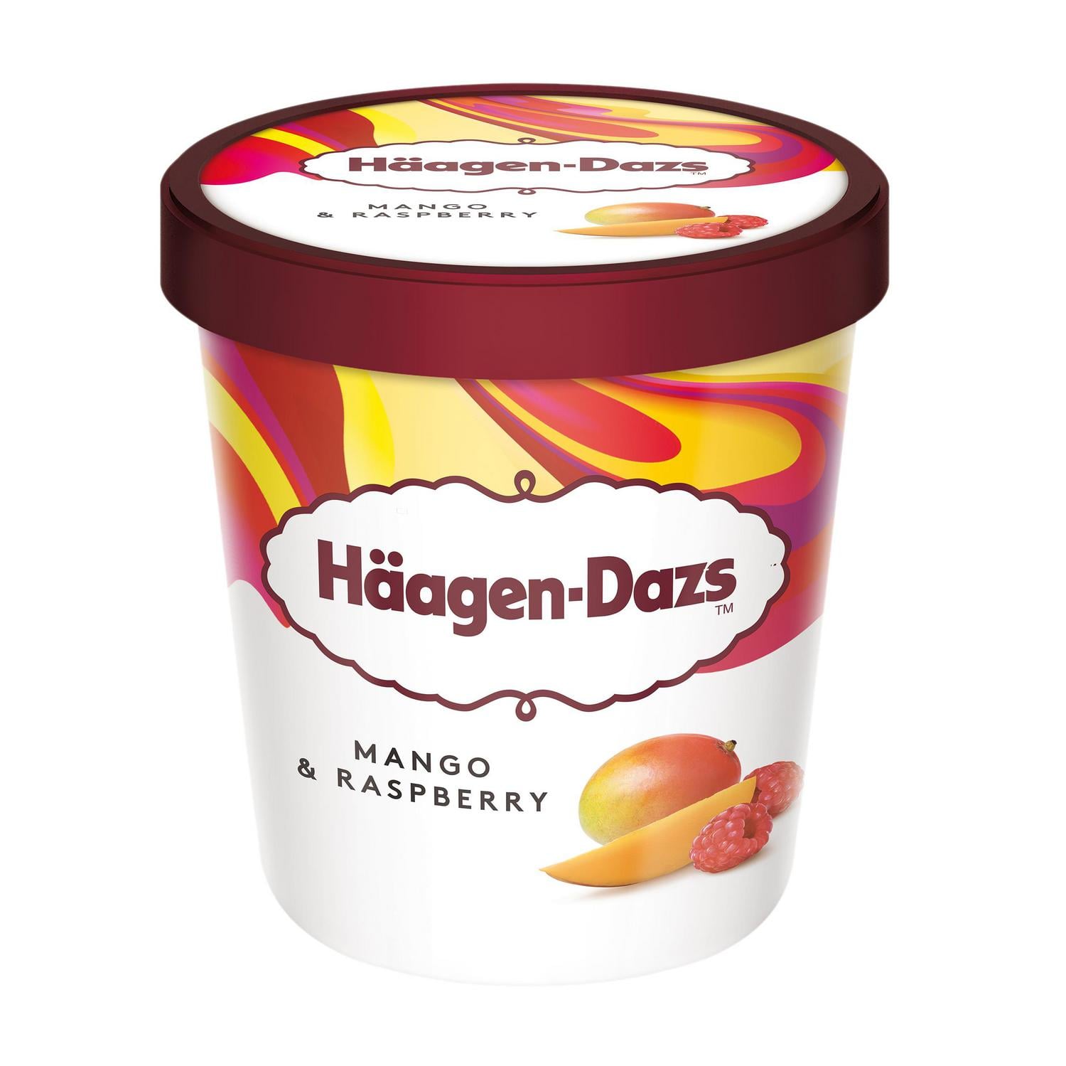 Helado de mango y frambuesa Häagen Dazs sin gluten 460 ml. — otra vista del envase