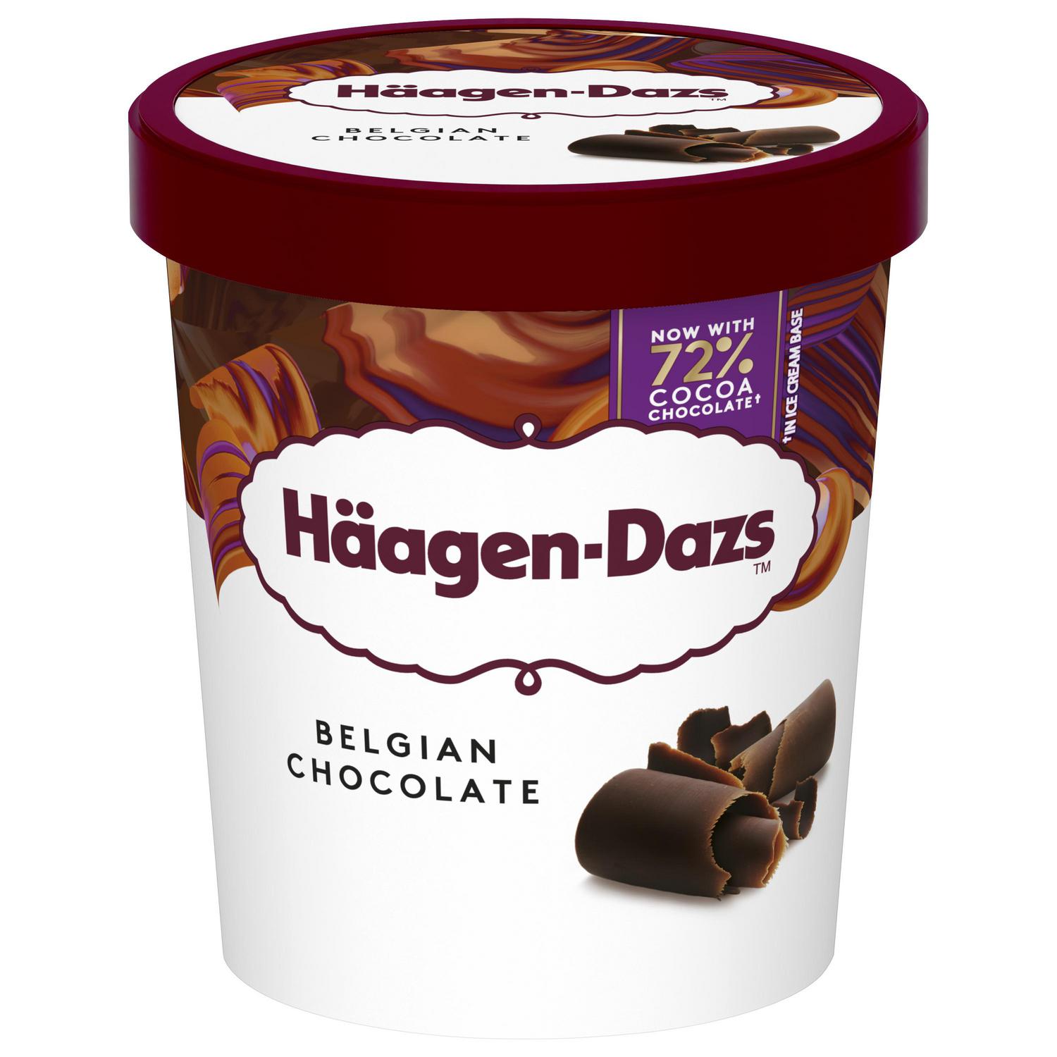 Helado de chocolate belga Häagen Dazs sin gluten 460 ml. — otra vista del envase