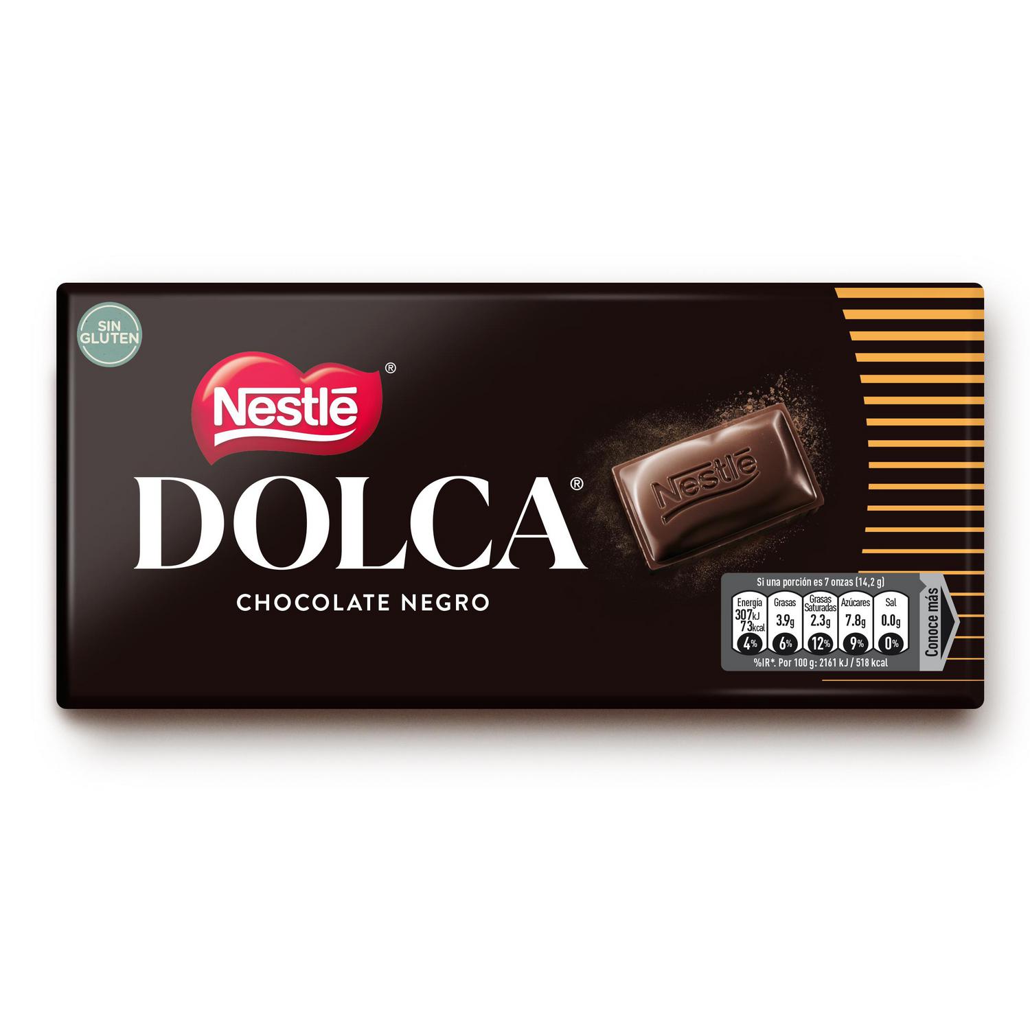 Chocolate negro Nestlé Dolca sin gluten 100 g. — otra vista del envase