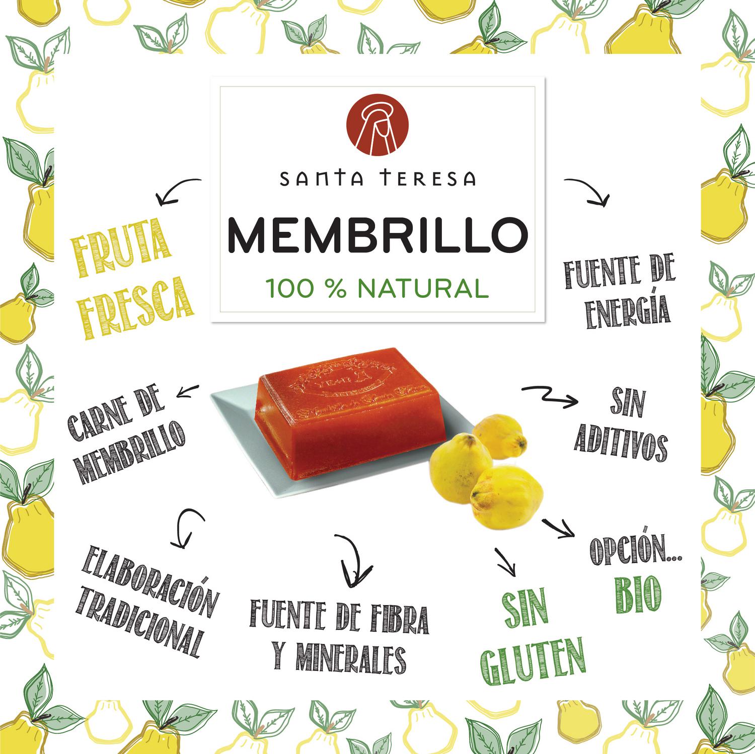 Membrillo ecológico Santa Teresa sin gluten 290 g. — otra vista del envase