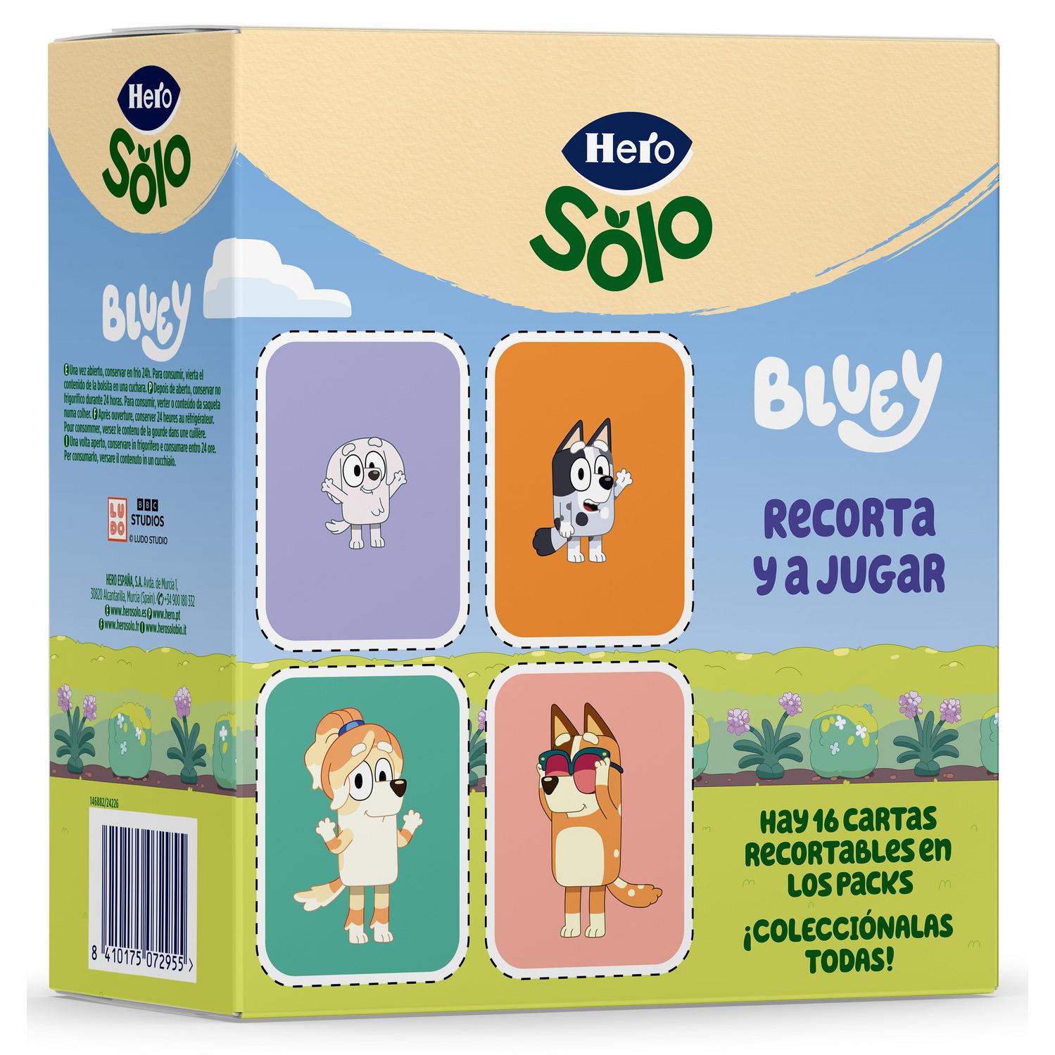 Bolsita de yogur plátano y fresa Hero Solo sin gluten y sin azúcar añadido pack 4 unidades de 100 g. — otra vista del envase