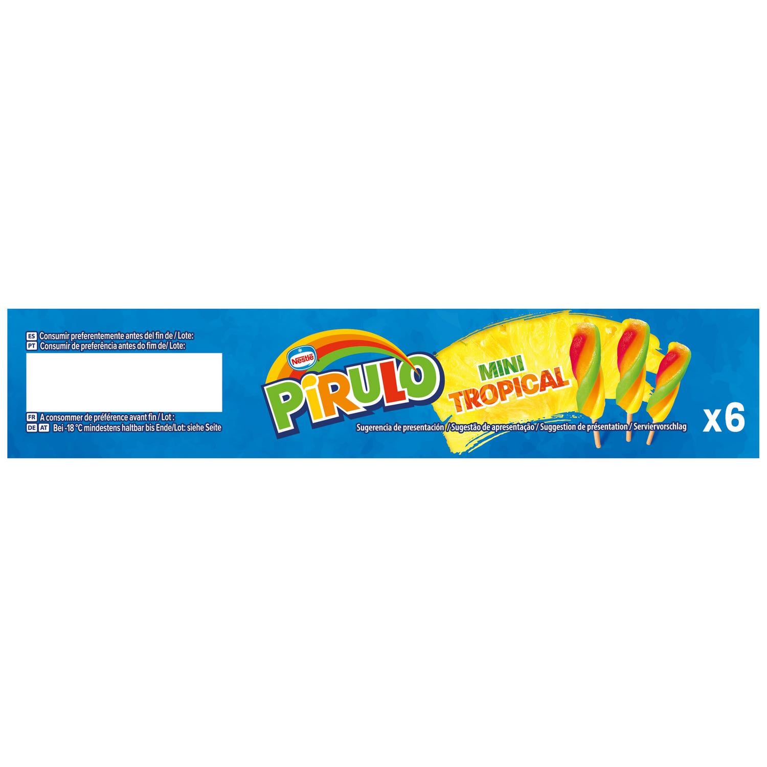 Helado Pirulo mini tropical Nestlé sin gluten 6 ud. — otra vista del envase