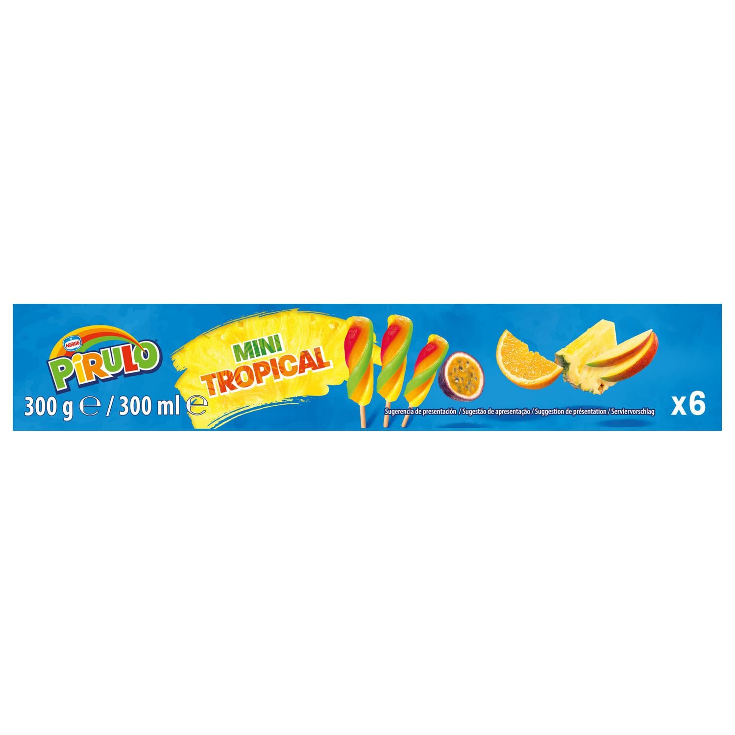 Helado Pirulo mini tropical Nestlé sin gluten 6 ud. — otra vista del envase