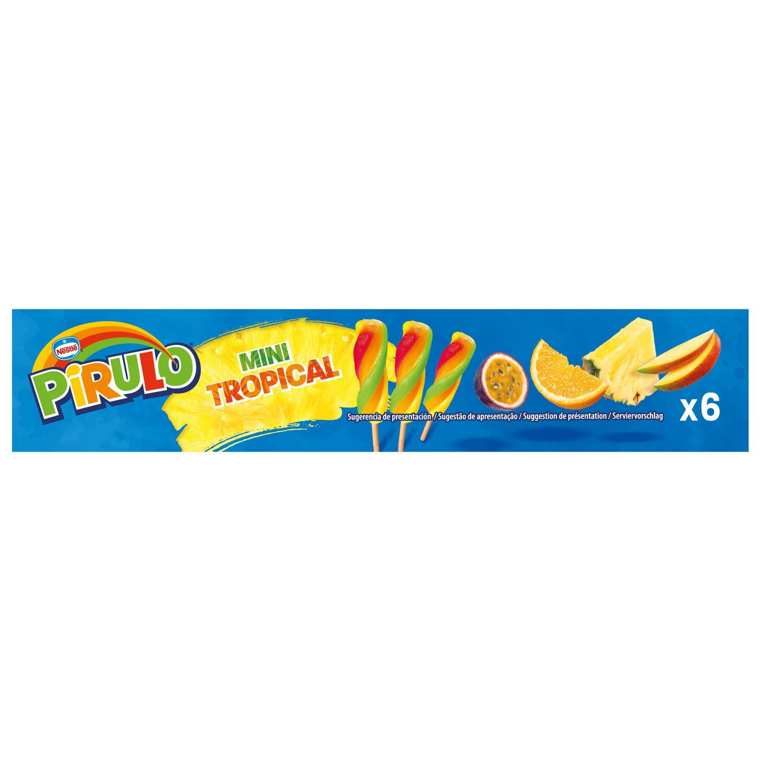 Helado Pirulo mini tropical Nestlé sin gluten 6 ud. — otra vista del envase