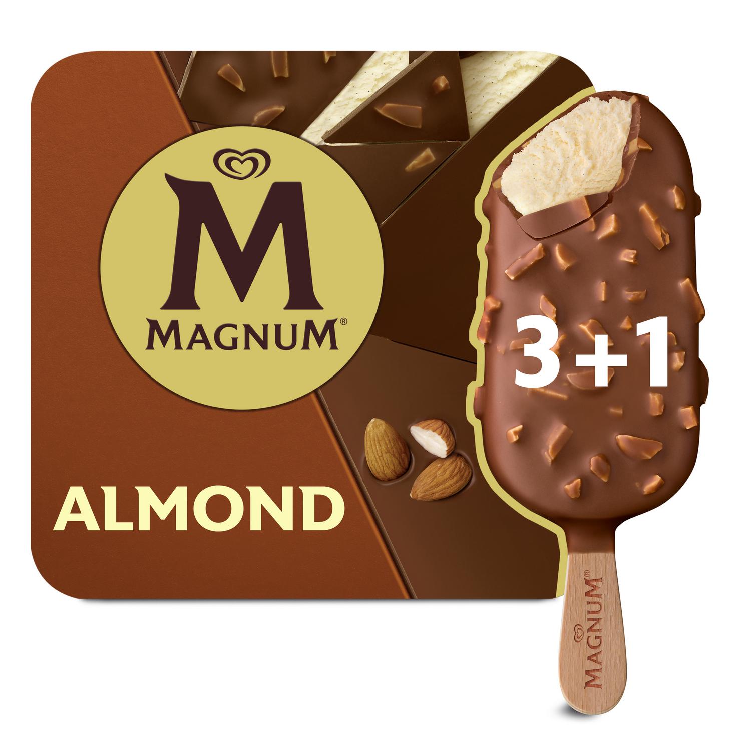Bombón helado de vainilla con almendras Magnum sin gluten 3 ud. — otra vista del envase