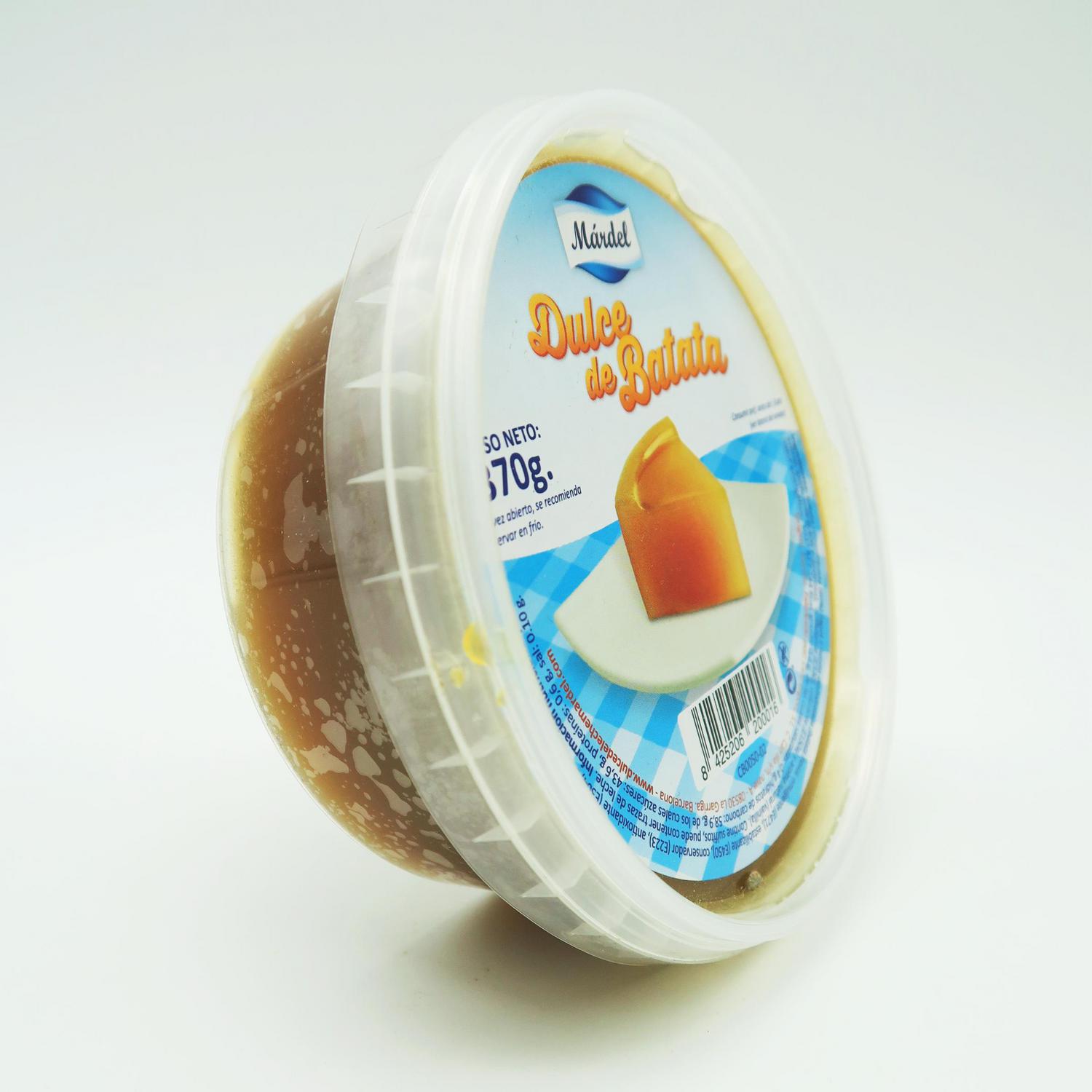 Dulce de batata Márdel sin gluten 370 g. — otra vista del envase