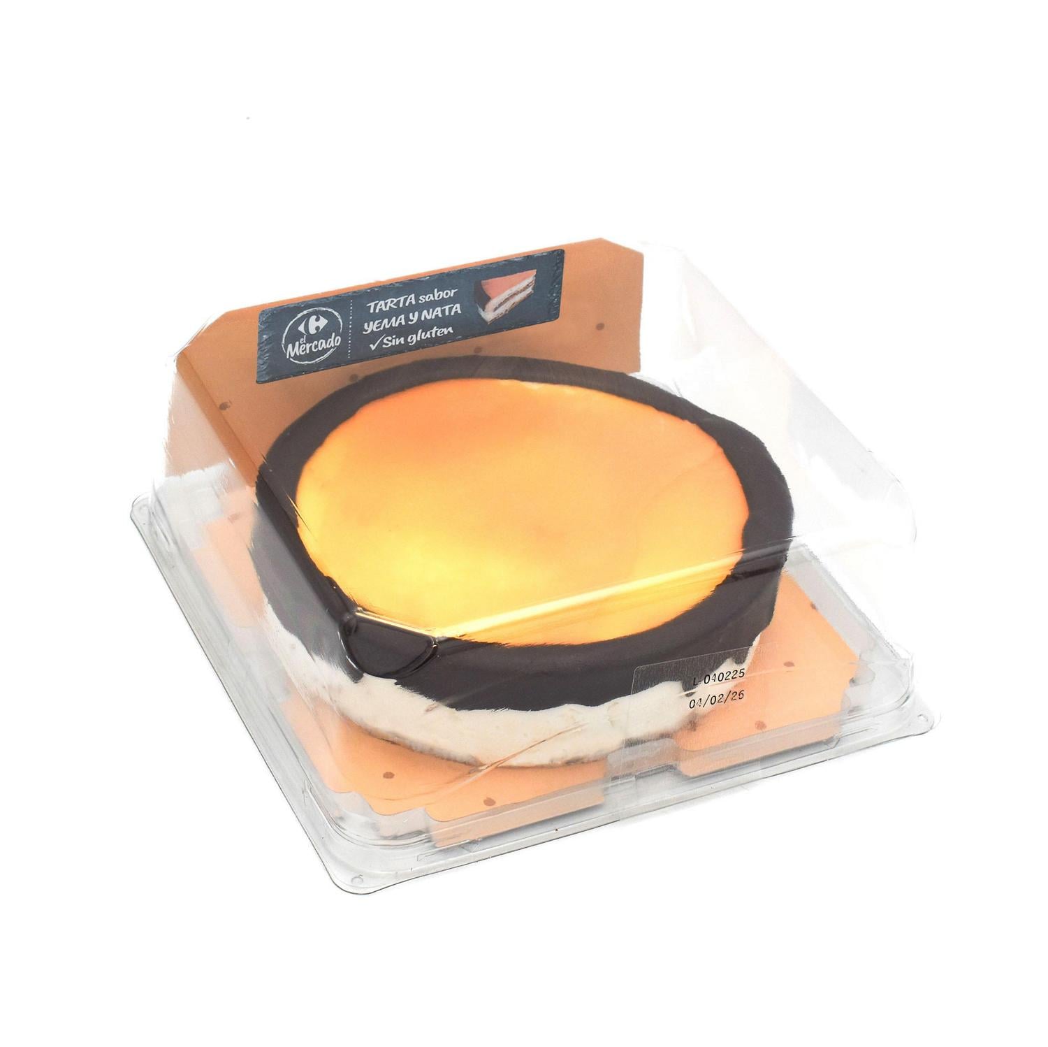 Tarta sabor yema y nata sin gluten 500 g — otra vista del envase