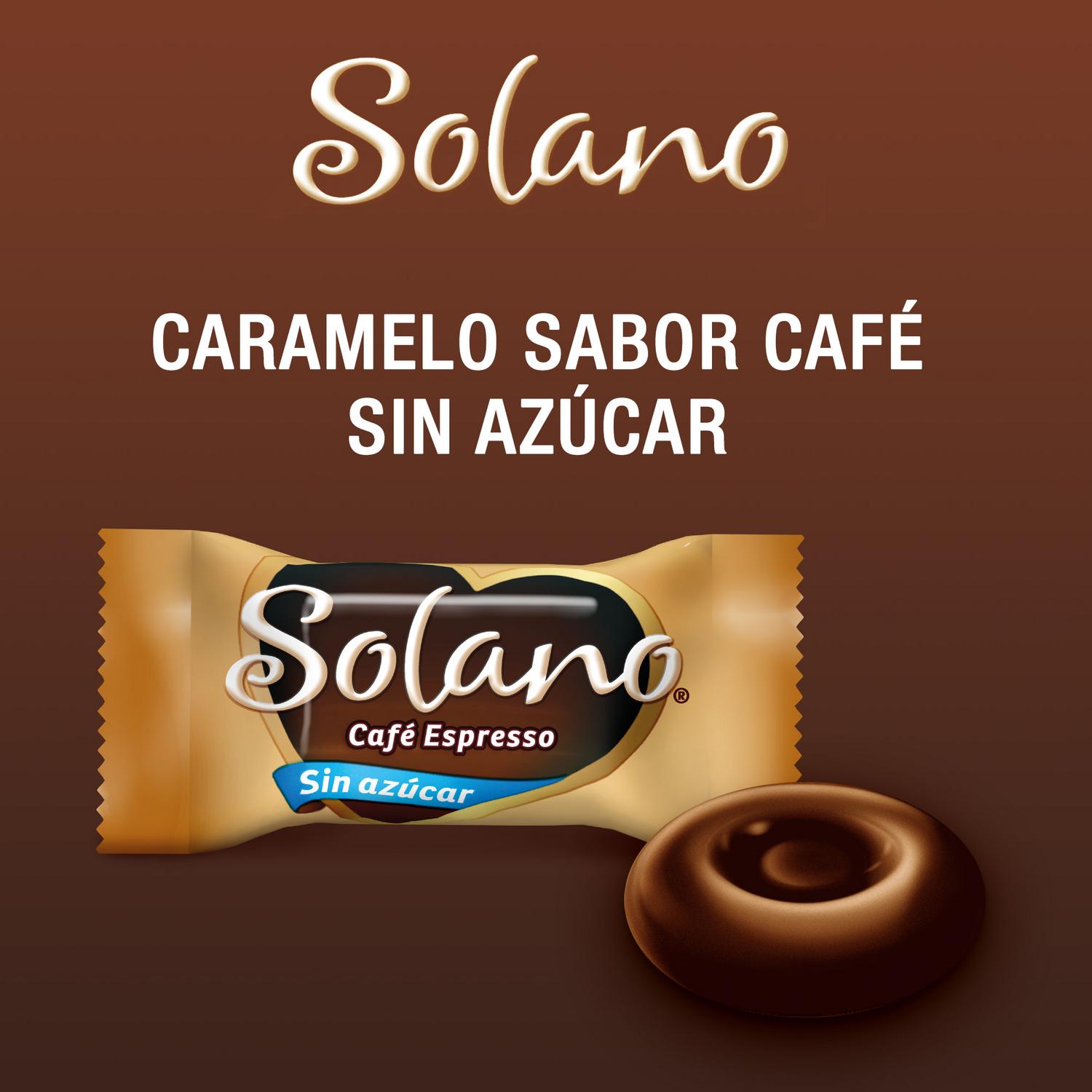 Caramelos sabor café espresso sin azúcar Solano sin gluten 99 g. — otra vista del envase