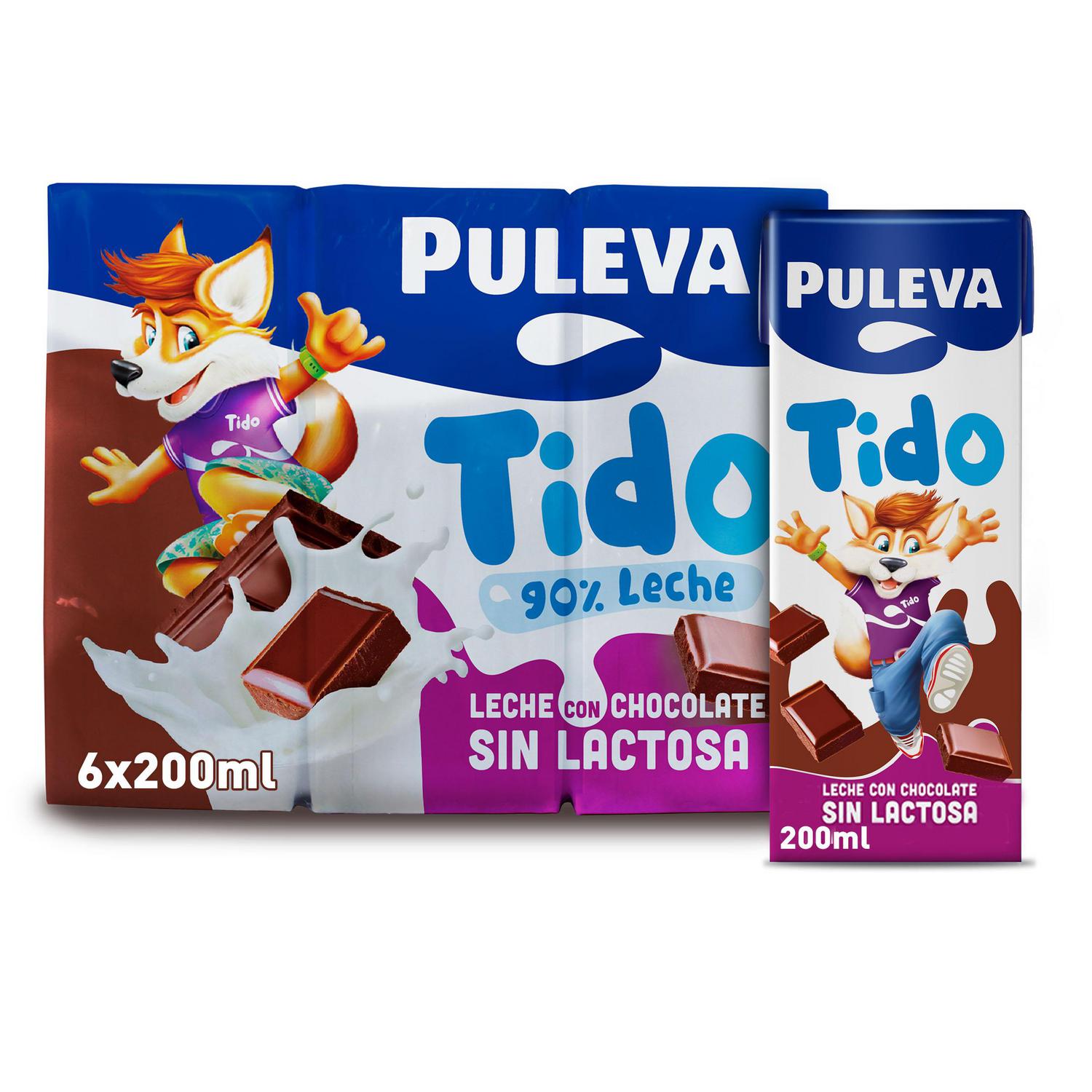 Batido de chocolate Puleva sin gluten sin lactosa pack de 6 briks de 200 ml. — otra vista del envase