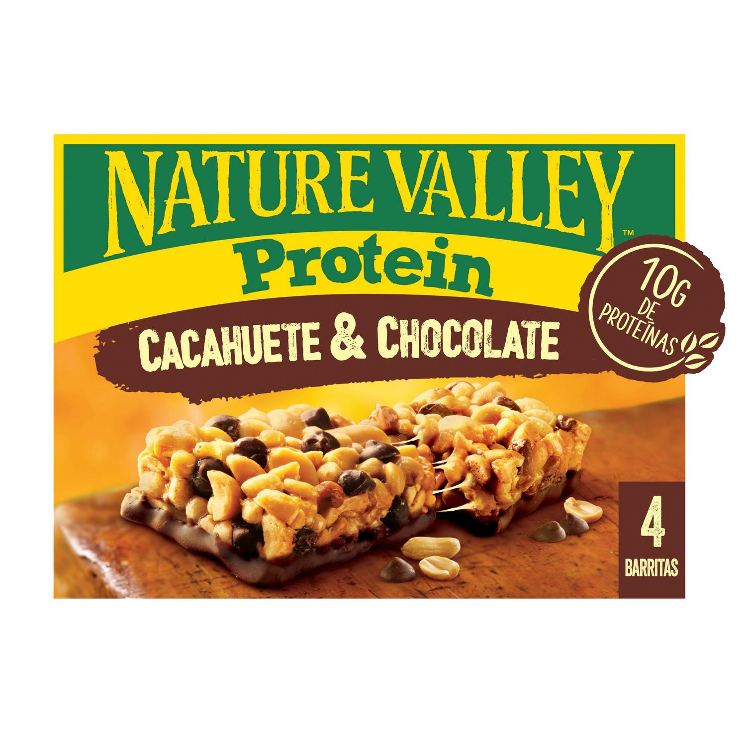 Barritas de proteínas con cacahuetes y chocolate Nature Valley sin gluten pack de 4 unidades de 40 g. — otra vista del envase
