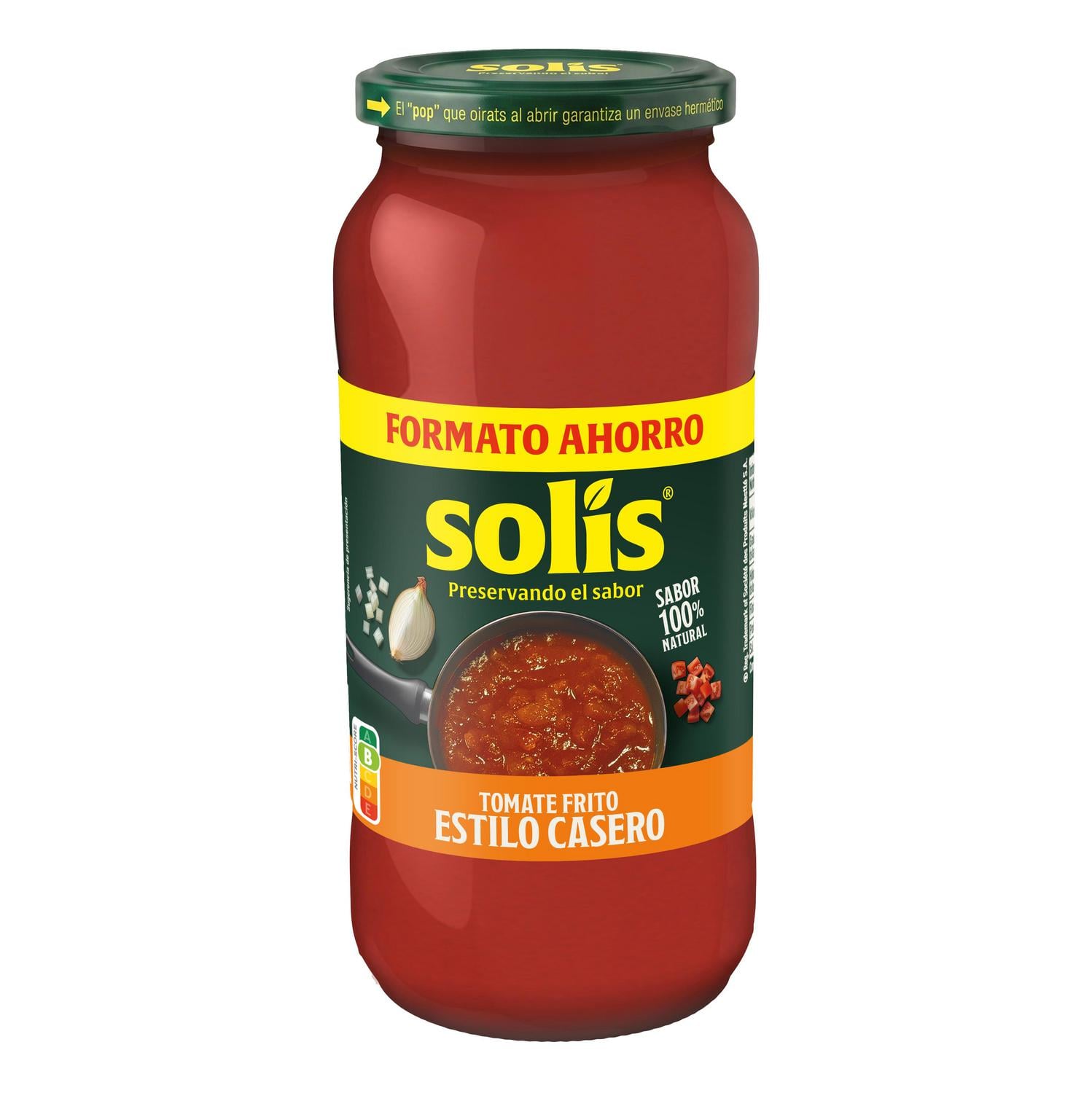 Tomate frito estilo casero Solís sin gluten tarro 550 g. — otra vista del envase