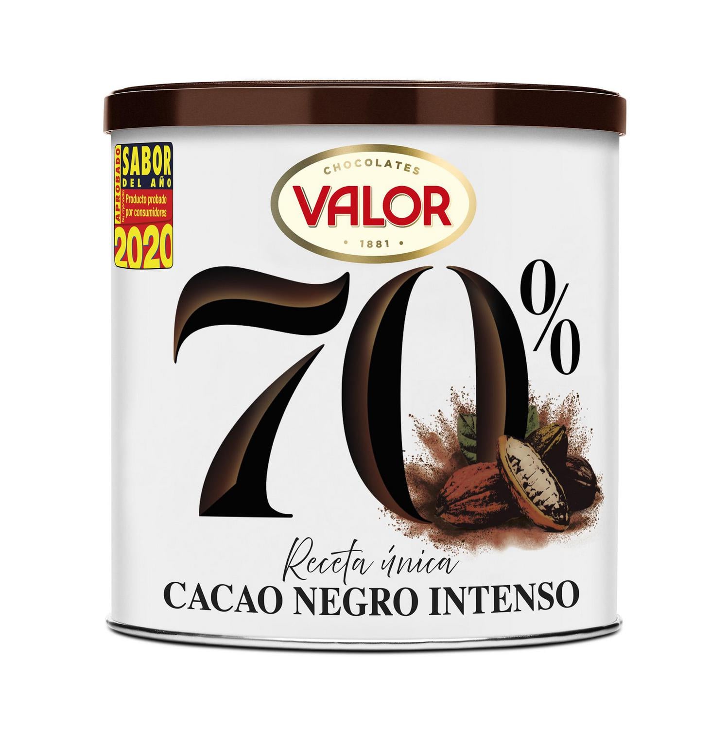 Cacao negro intenso soluble 70% Valor sin gluten 300 g. — otra vista del envase