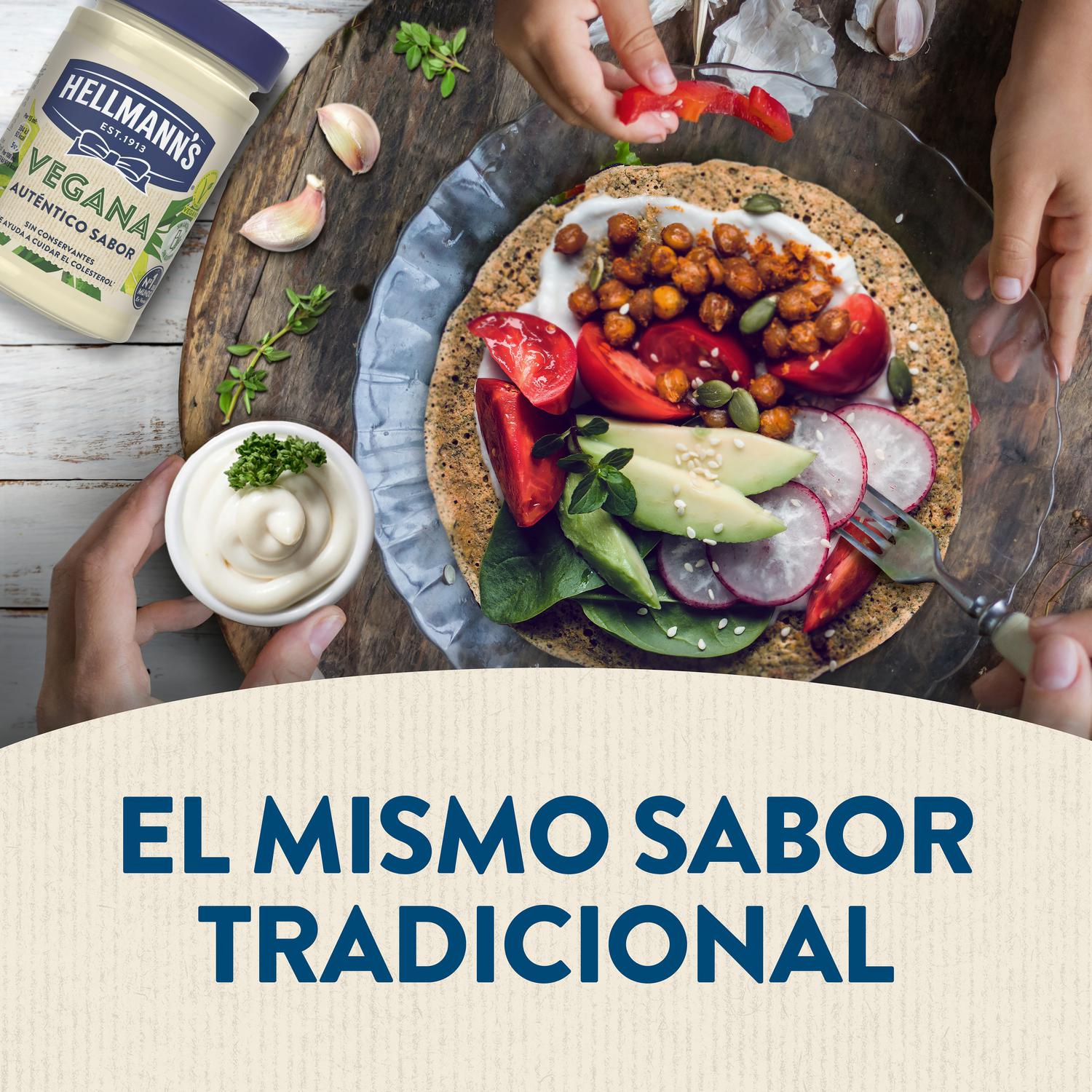 Salsa vegana Hellmann’s sin gluten y sin lactosa 270 g. — otra vista del envase