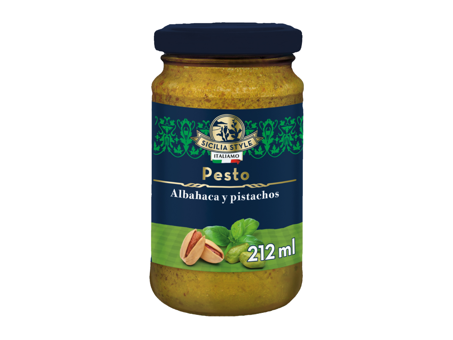 ITALIAMO Pesto de pistacho y albahaca — otra vista del envase