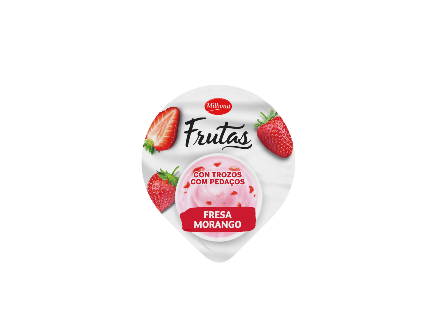 MILBONA Yogur frutas con trozos — otra vista del envase