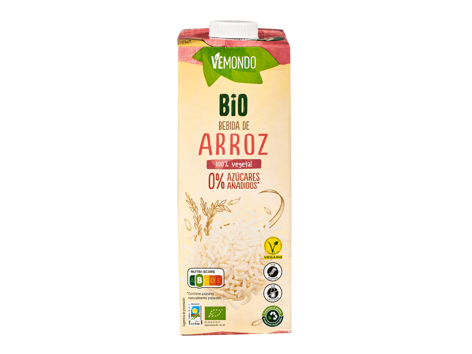 Vemondo Bebida de arroz — otra vista del envase