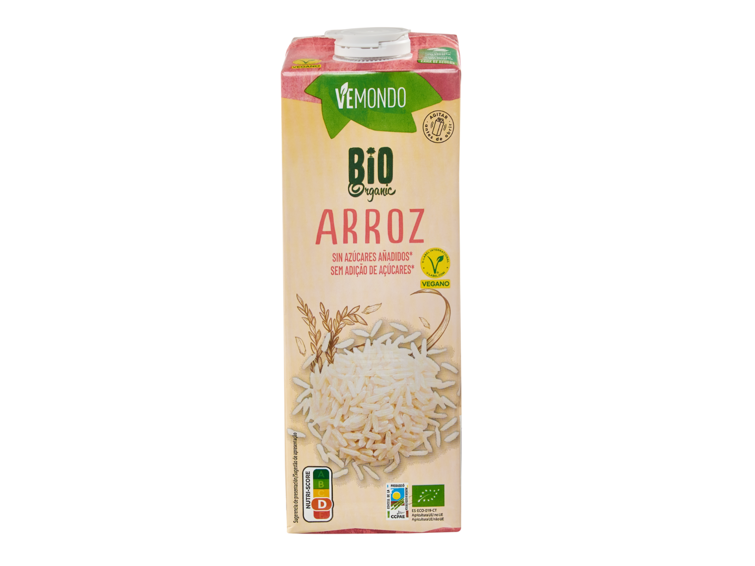 Vemondo Bebida de arroz — otra vista del envase