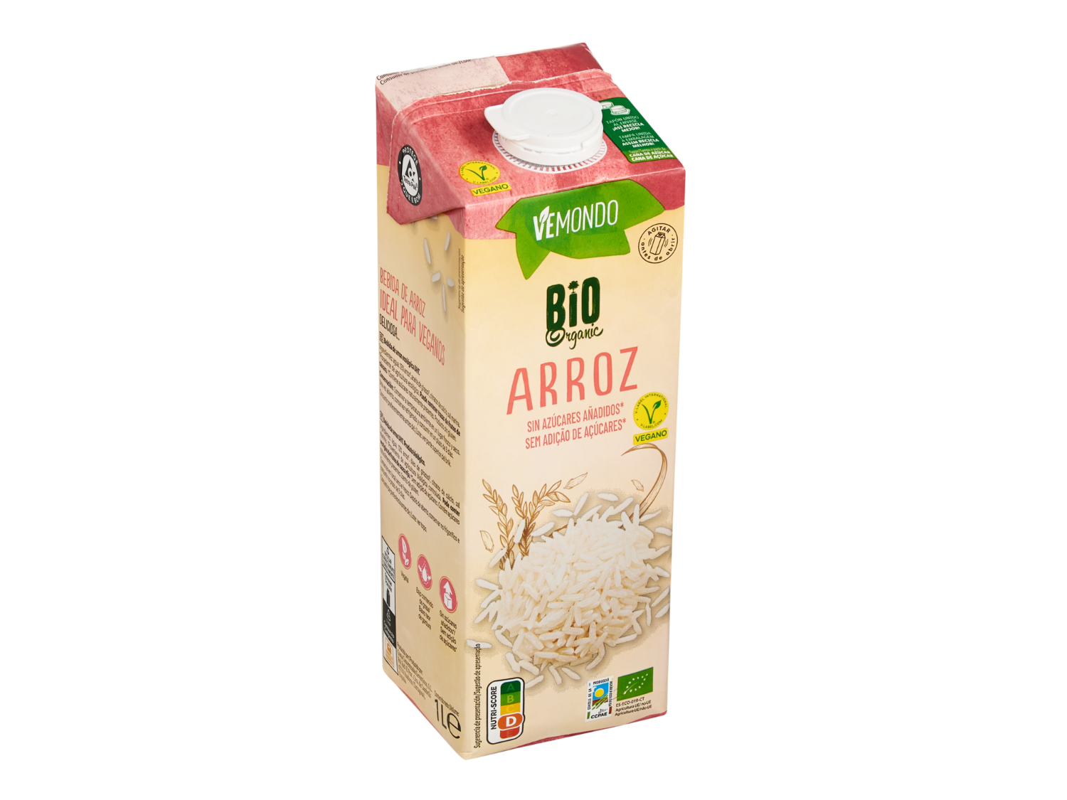 Vemondo Bebida de arroz — otra vista del envase