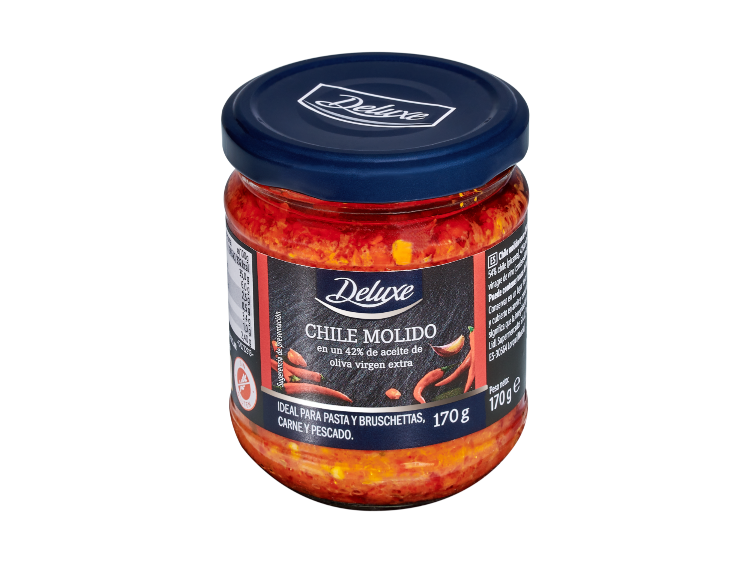DELUXE Chile molido para untar — otra vista del envase