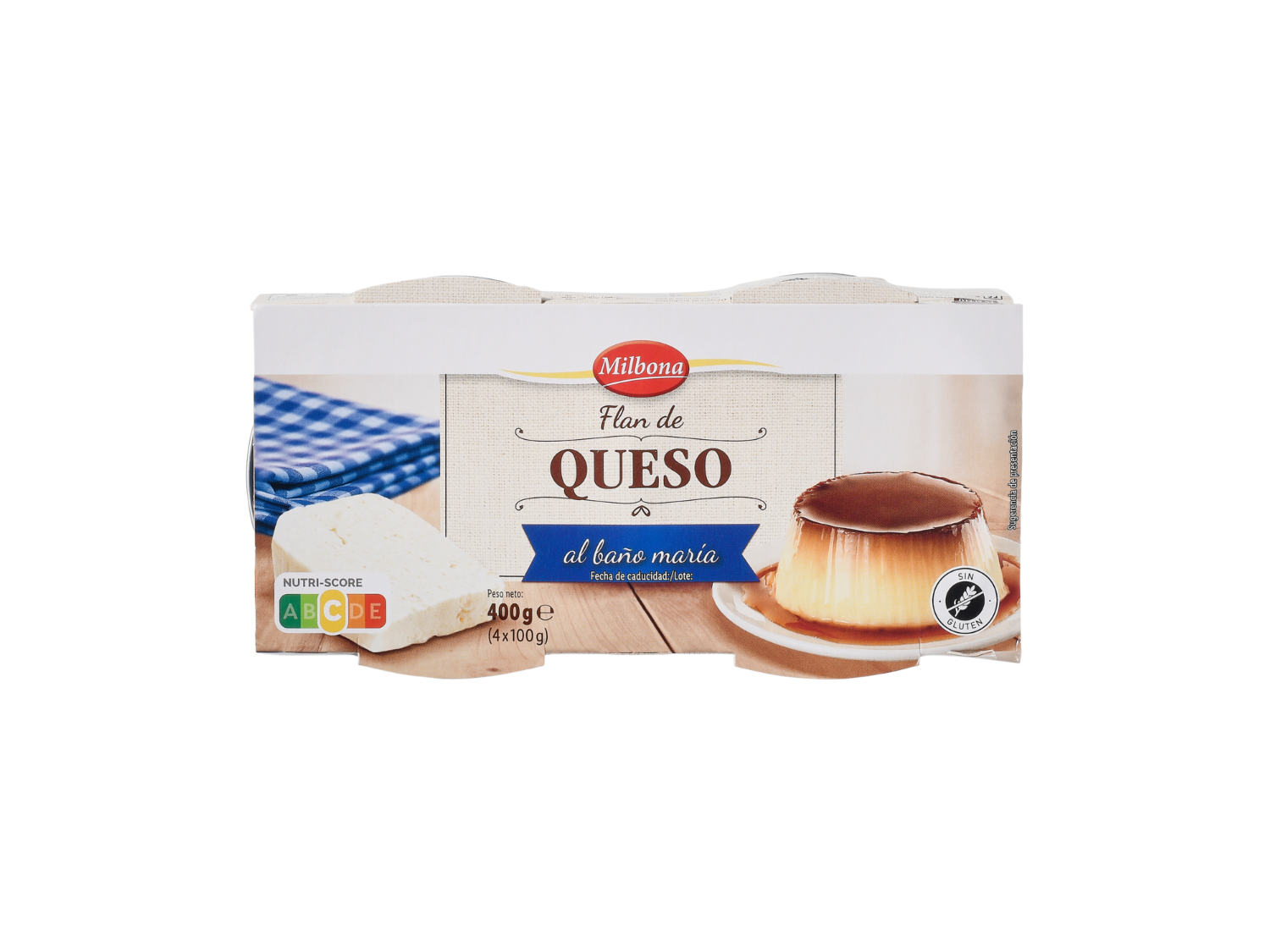 MILBONA Flan de queso — otra vista del envase
