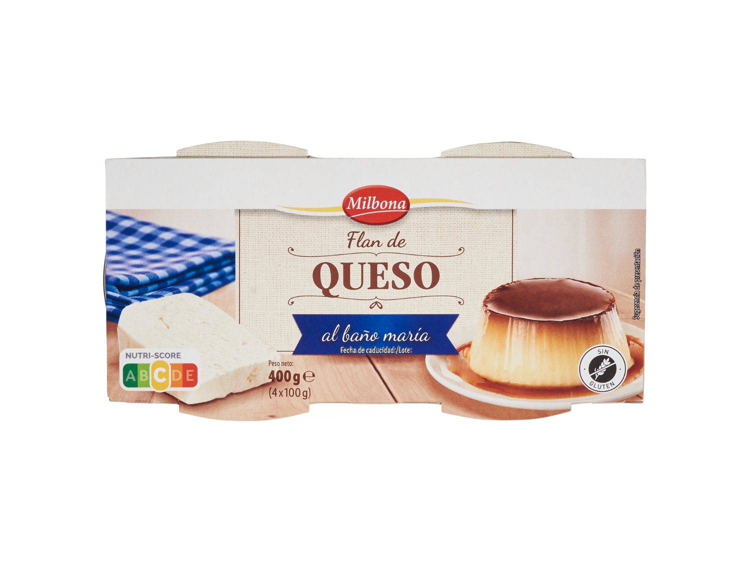 MILBONA Flan de queso — otra vista del envase