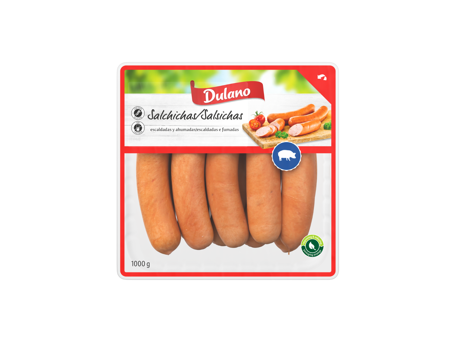 DULANO Salchichas tipo Bockwurst — otra vista del envase